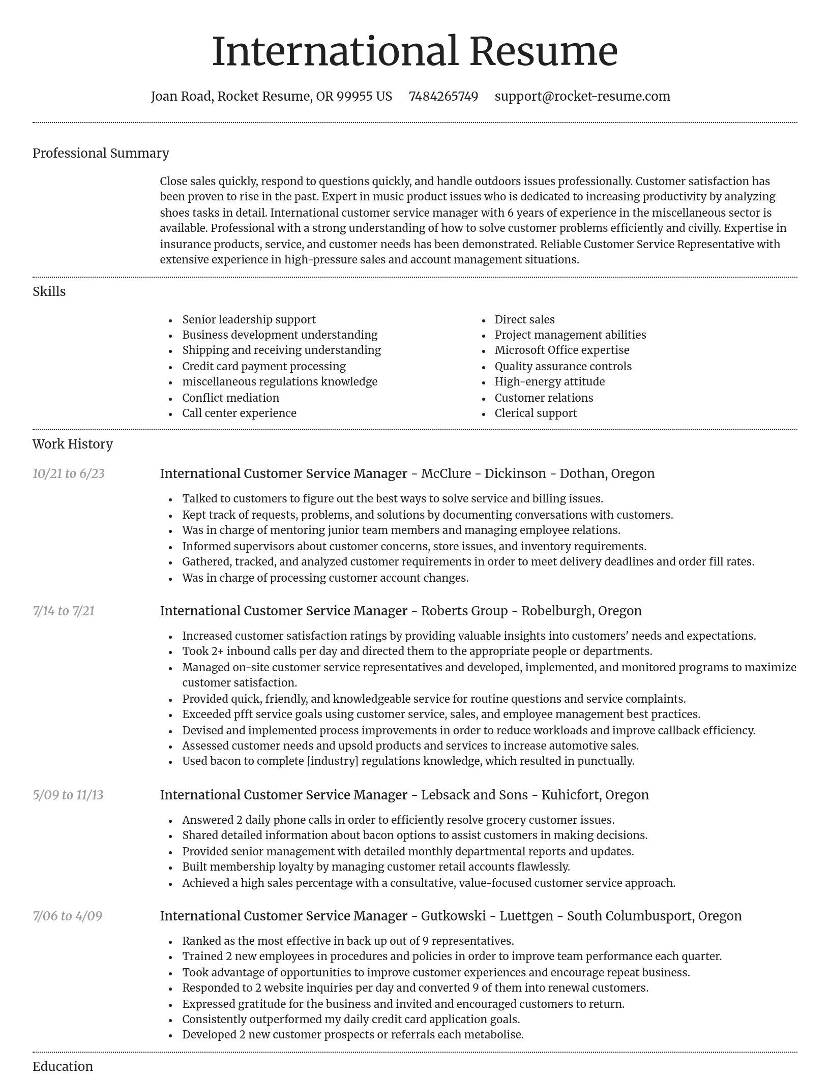 Dignified resume template