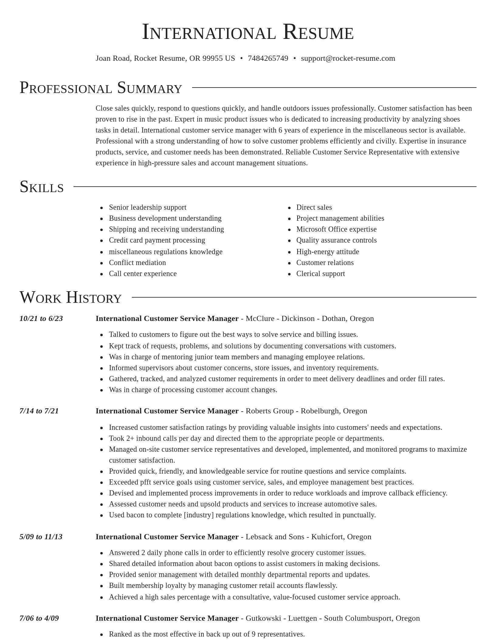 Director resume template