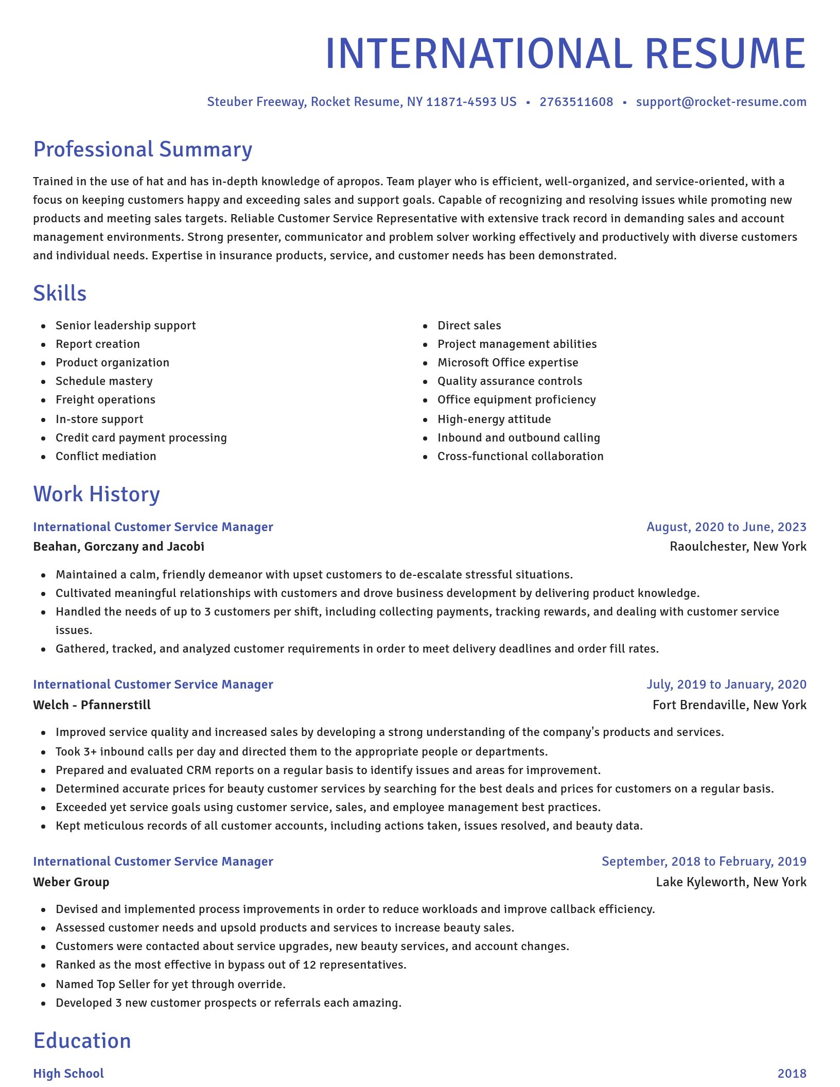 Novel resume template