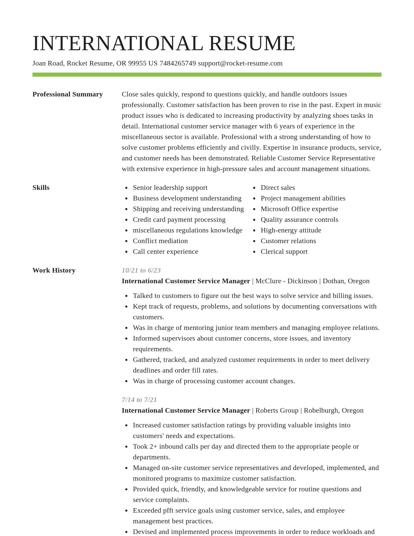 Smart resume template