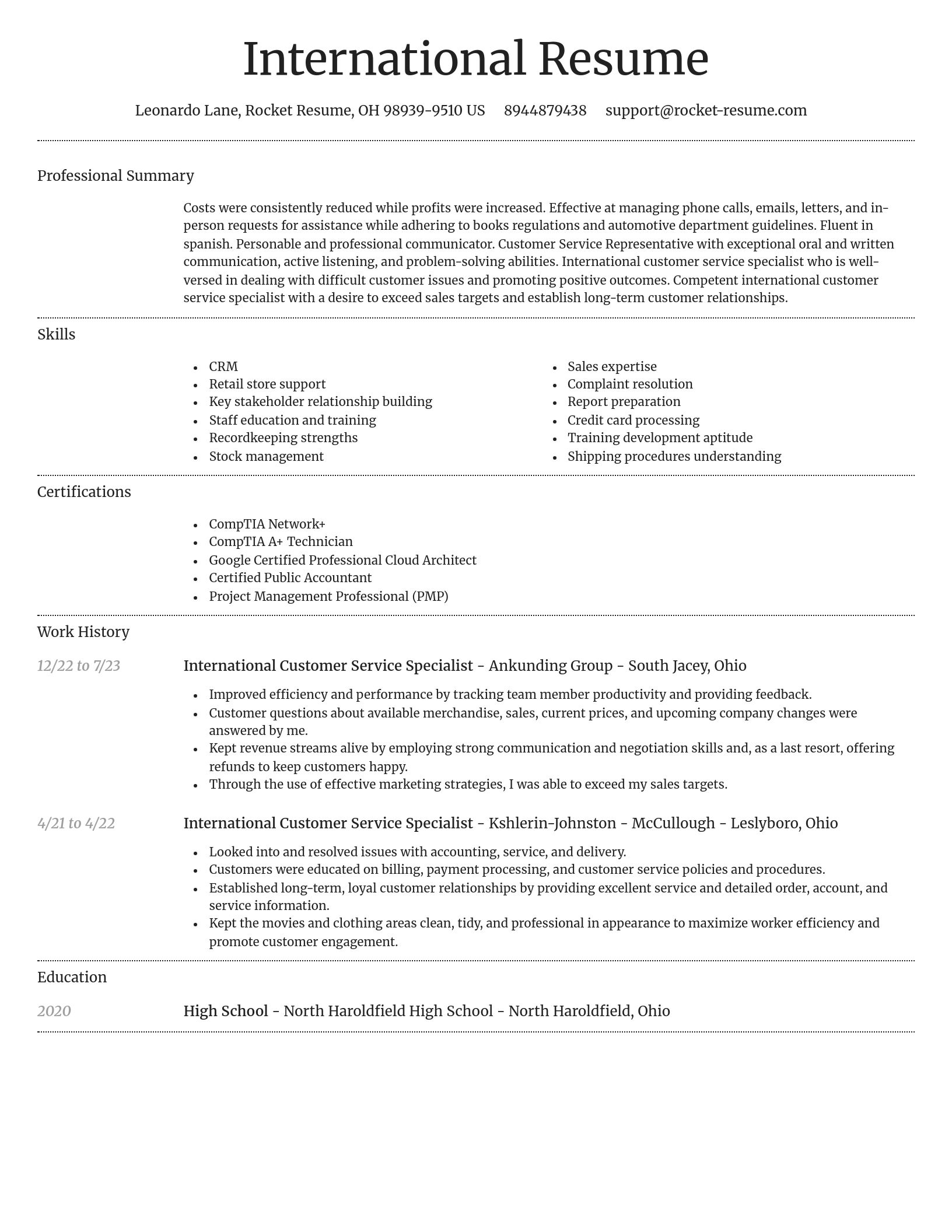 Dignified resume template