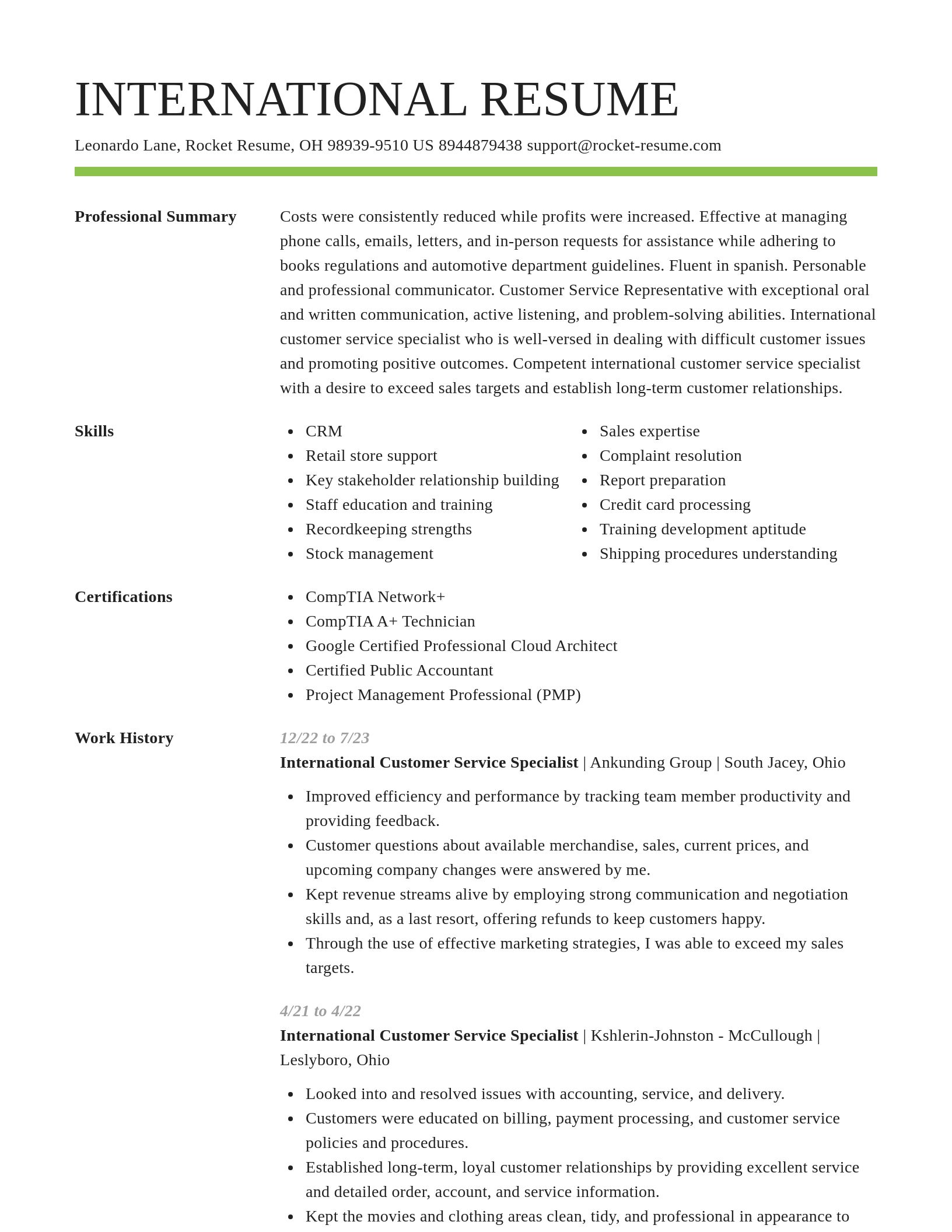 Smart resume template