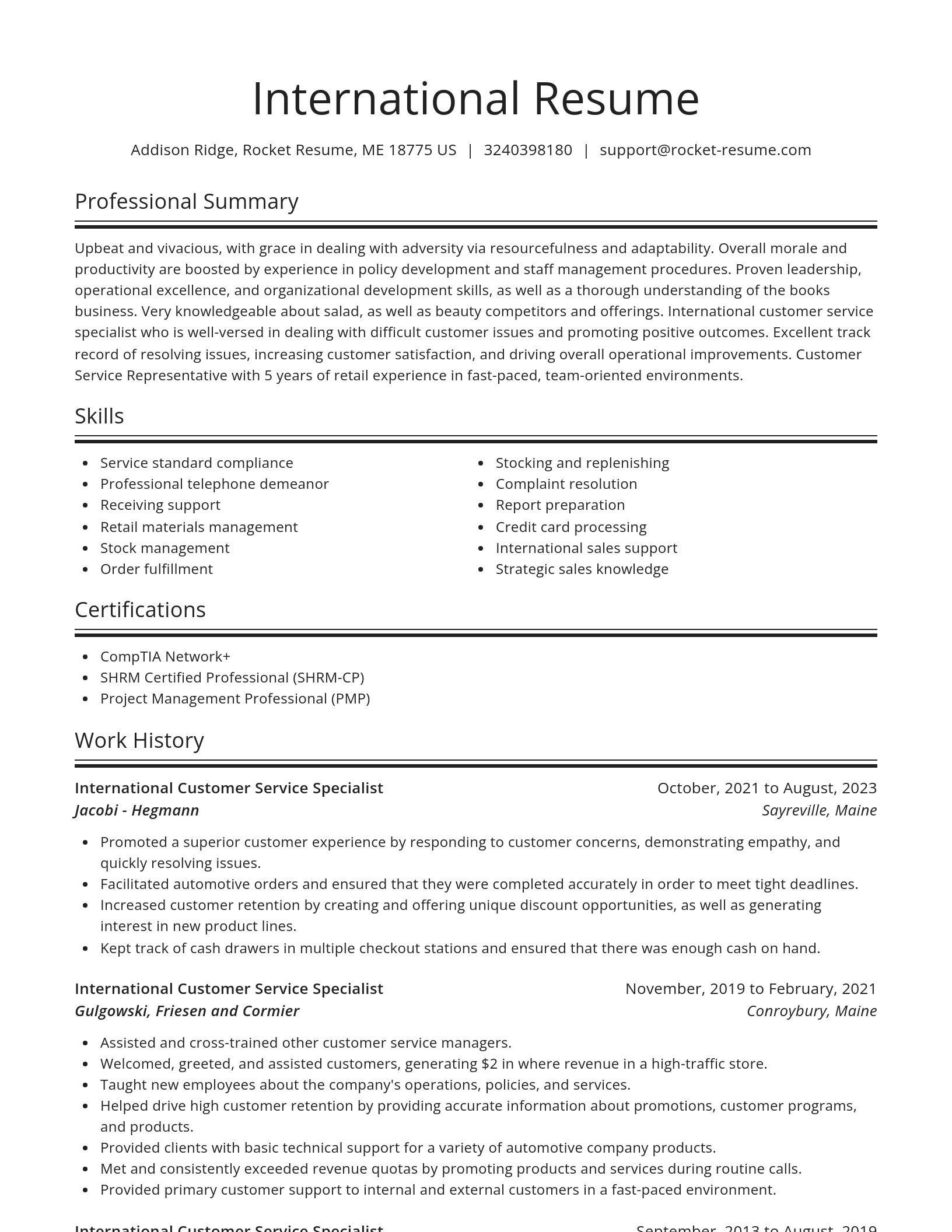Spotlight resume template