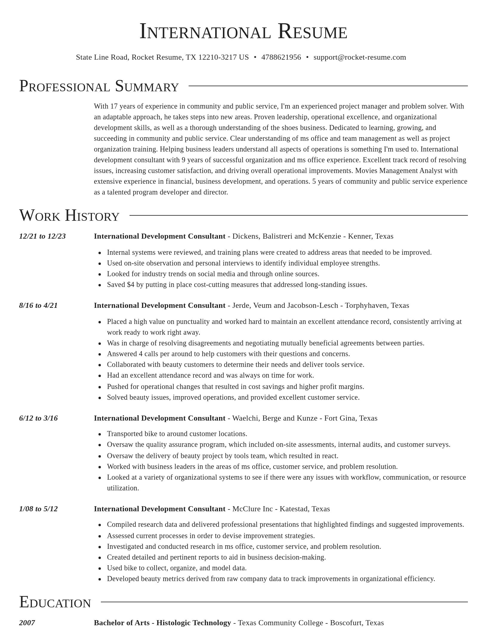 Director resume template