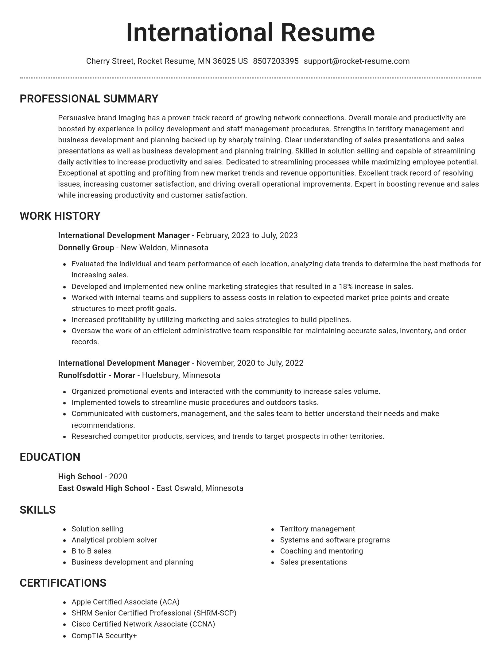Brilliant resume template