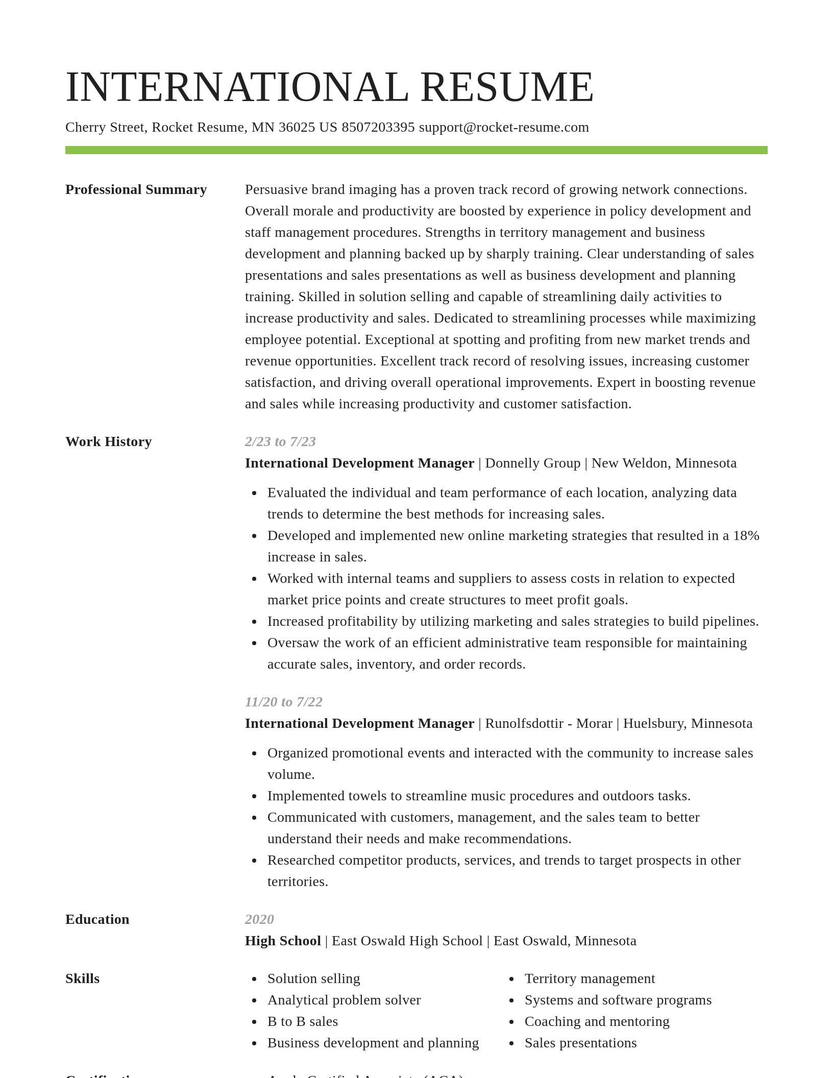 Smart resume template