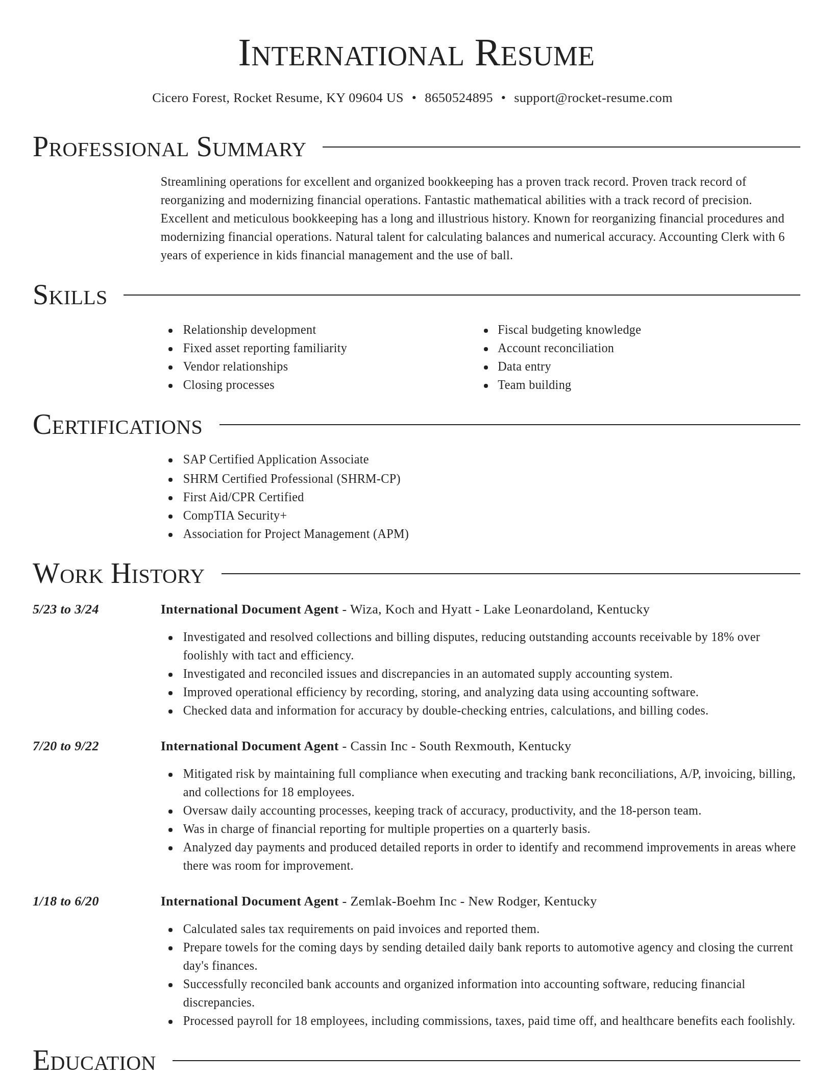 Director resume template