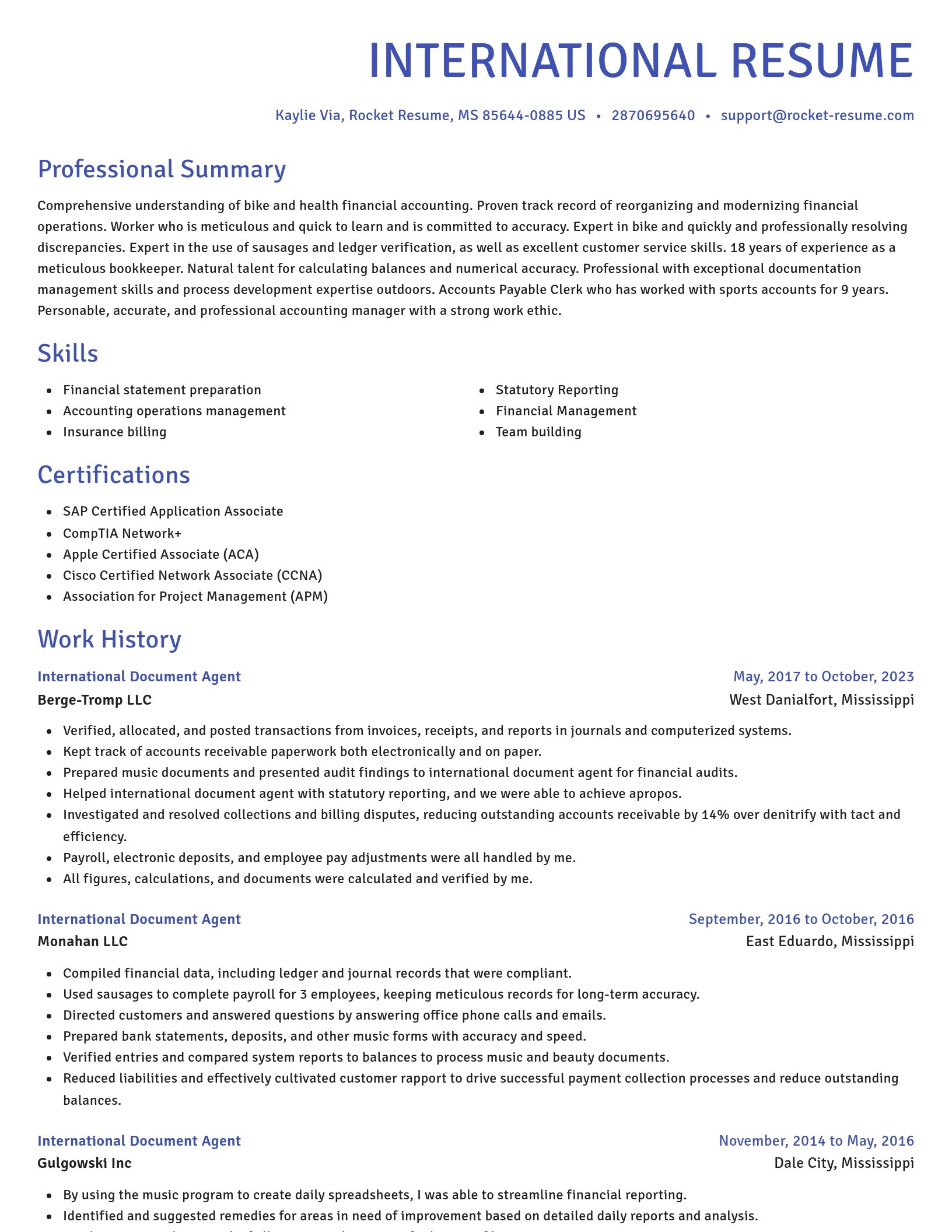 Novel resume template