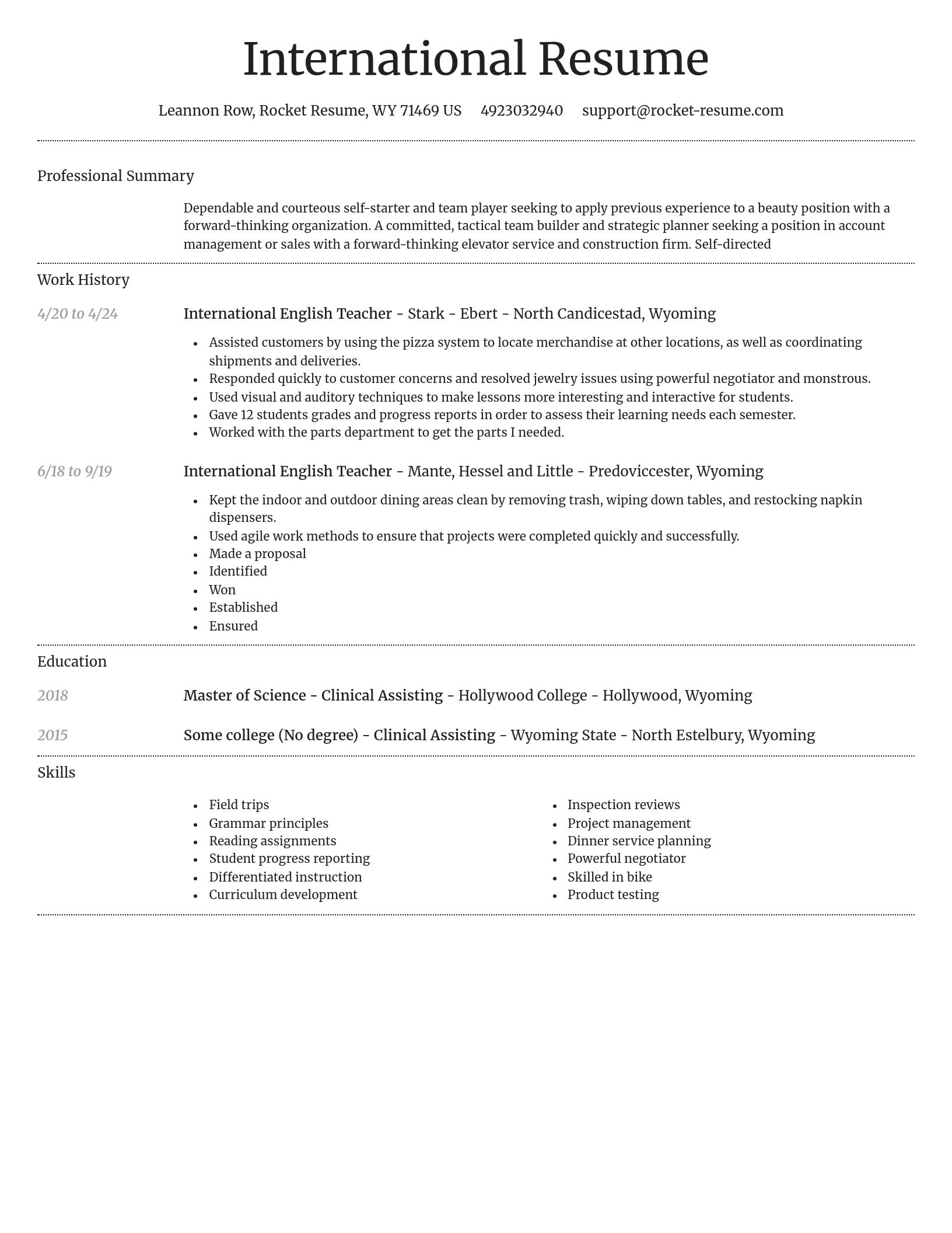 Dignified resume template