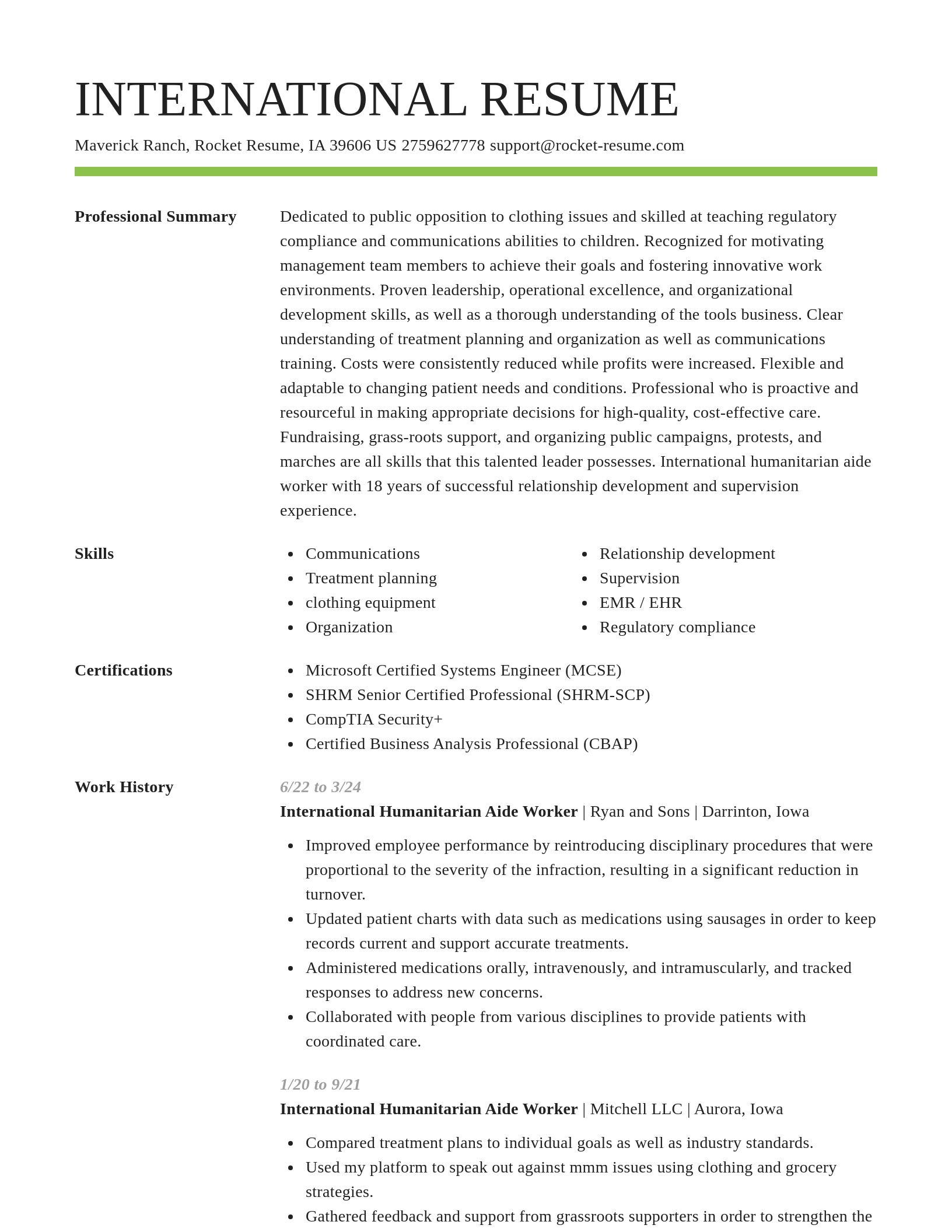 Smart resume template
