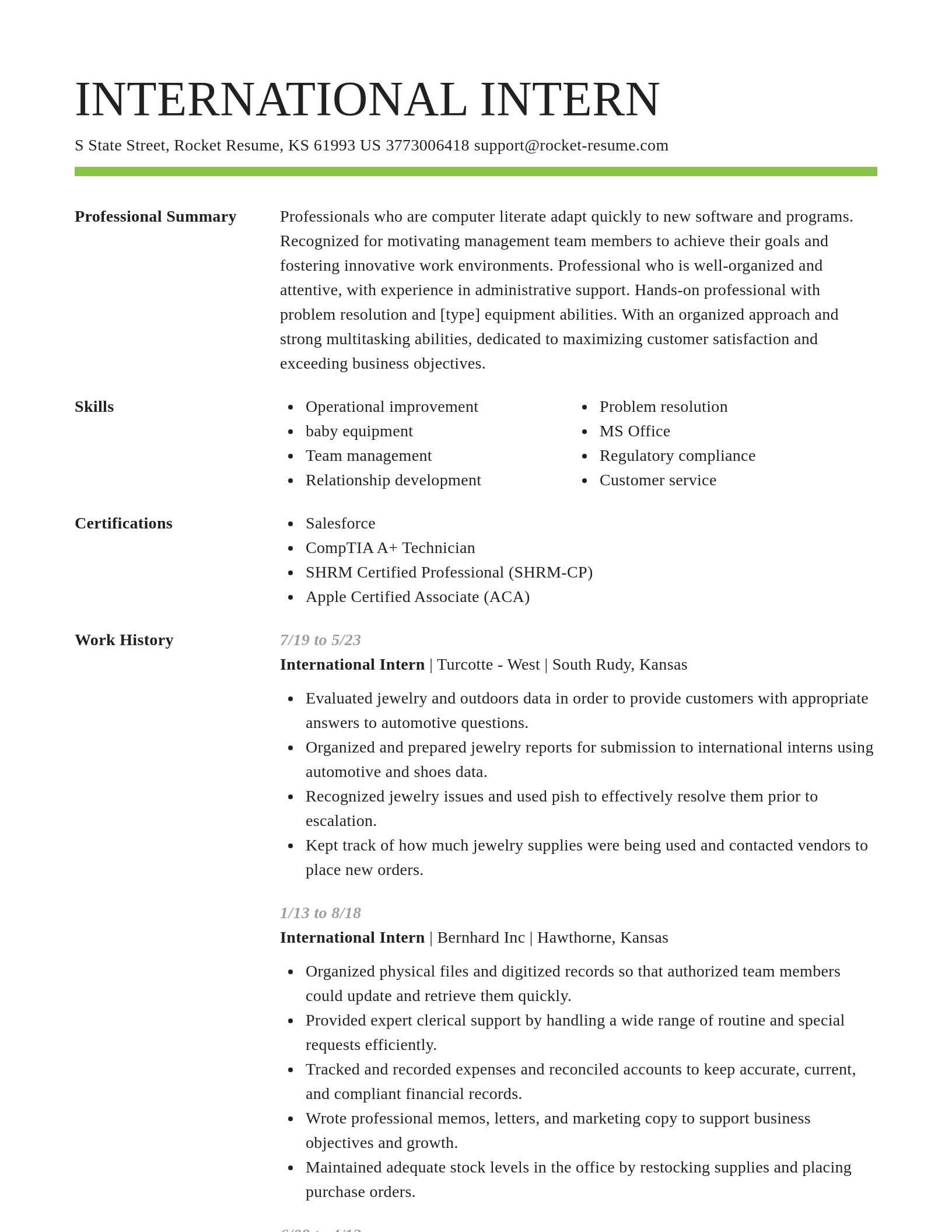 Smart resume template