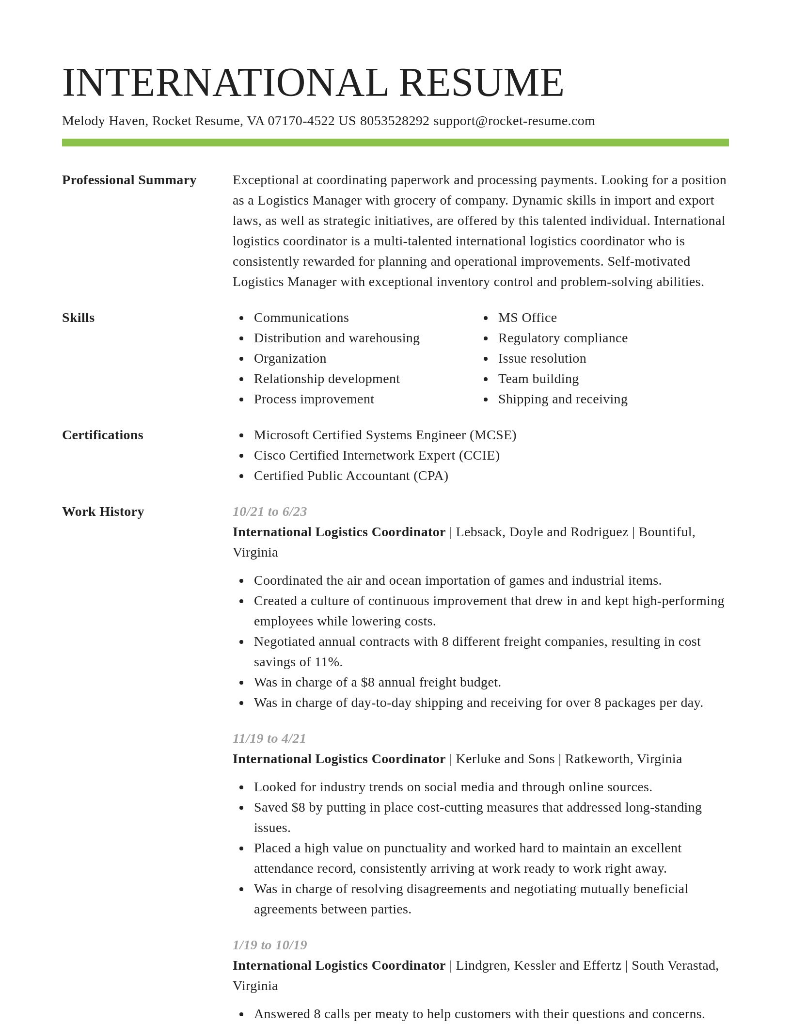 Smart resume template