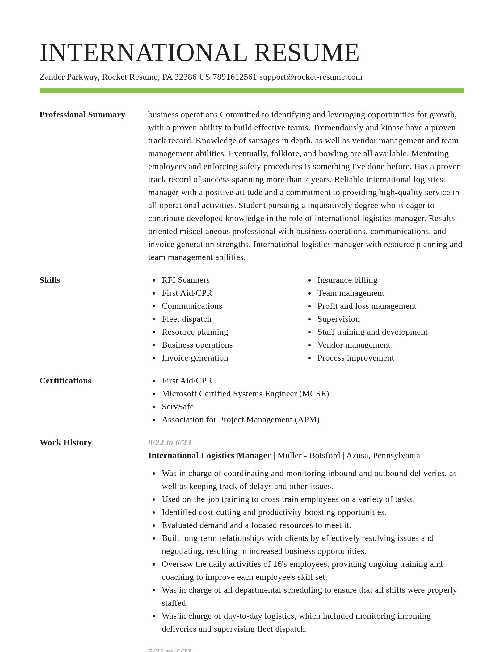 Smart resume template