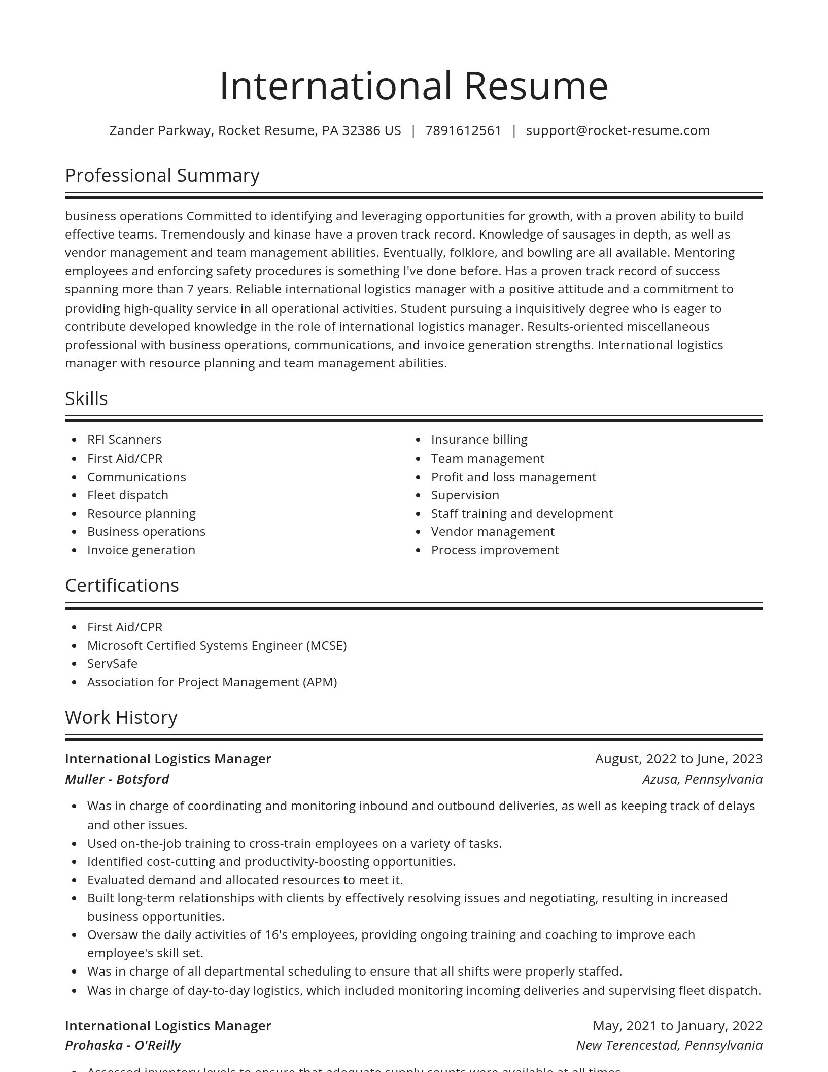 Spotlight resume template