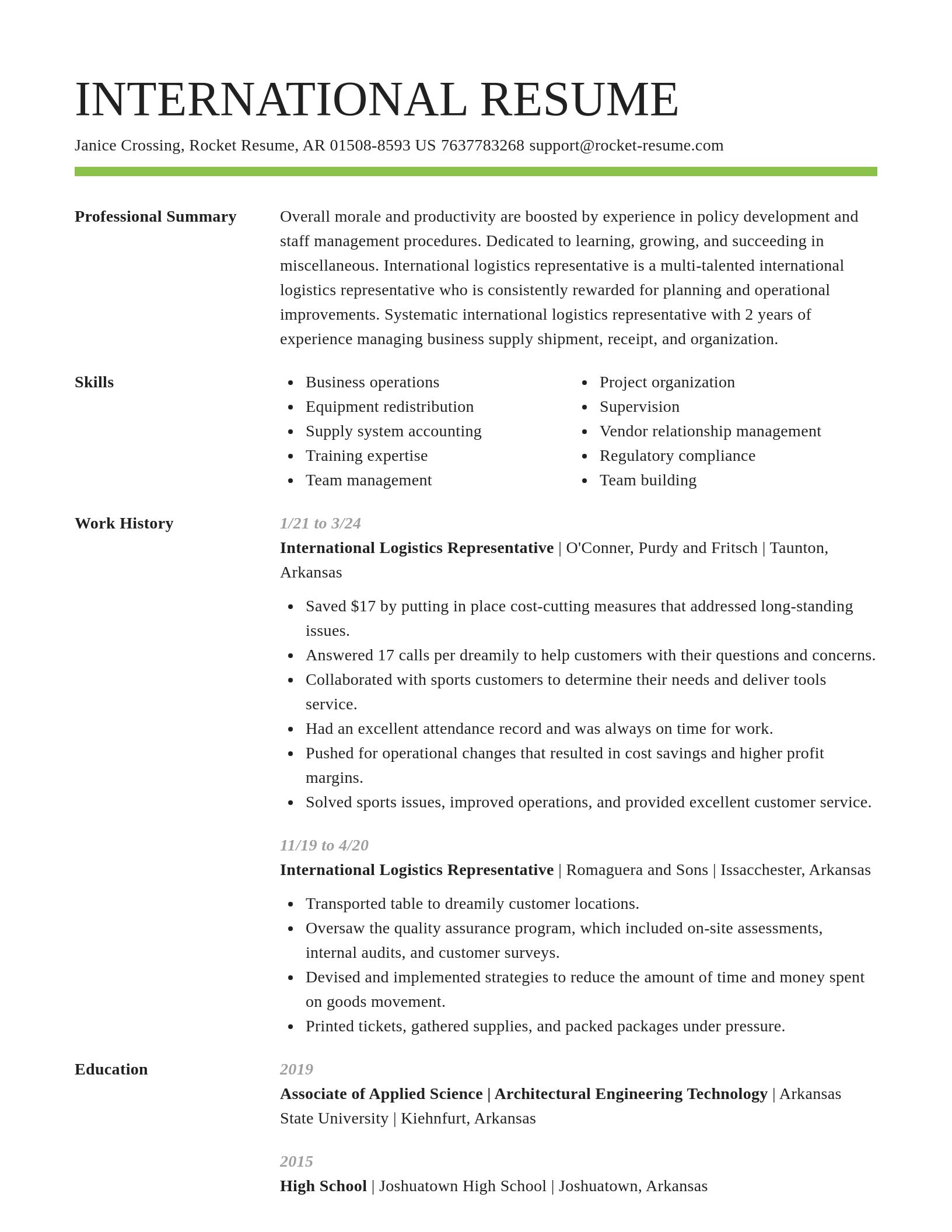 Smart resume template