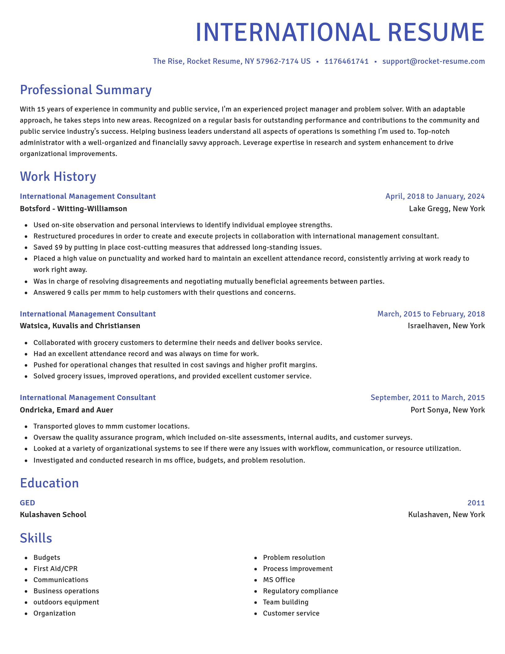 Novel resume template