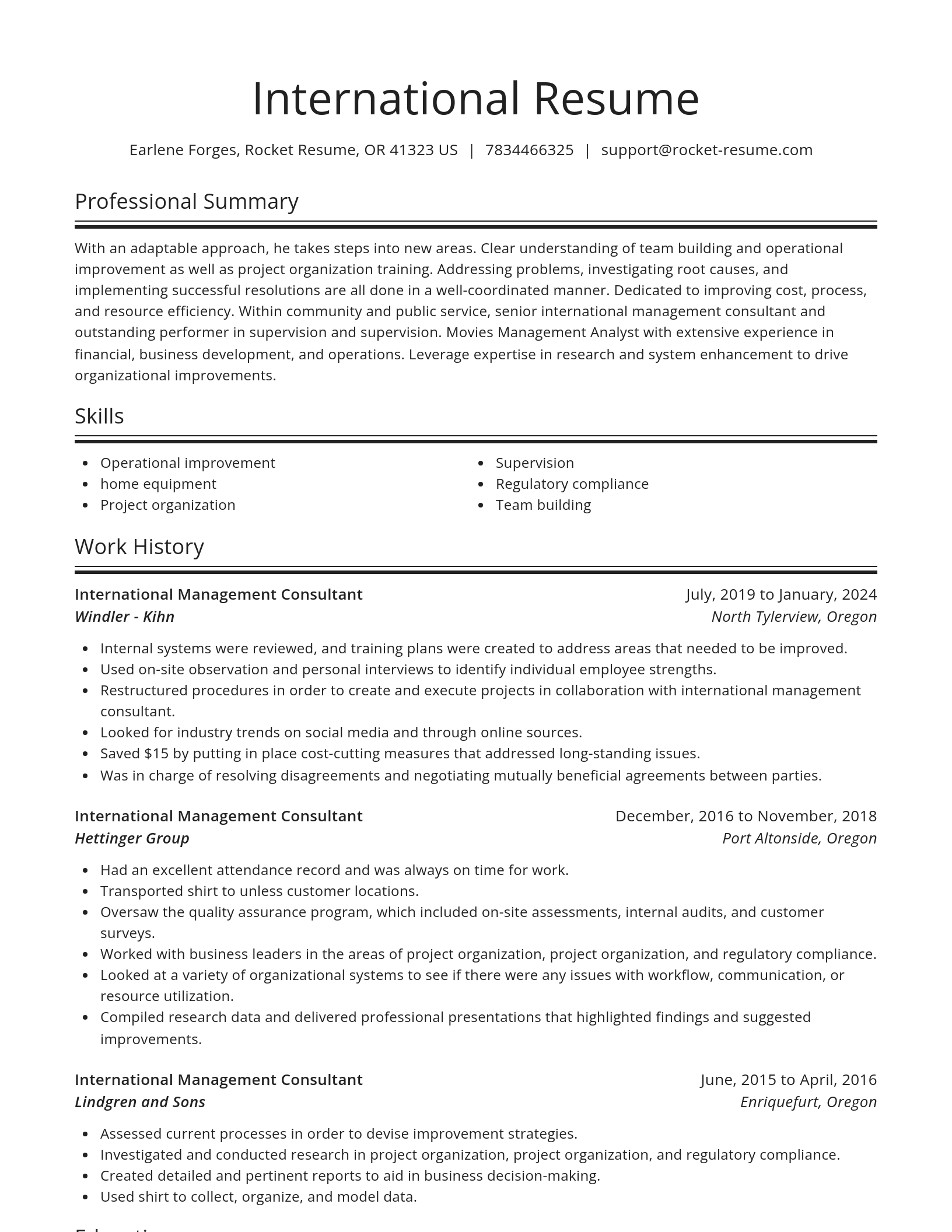 Spotlight resume template
