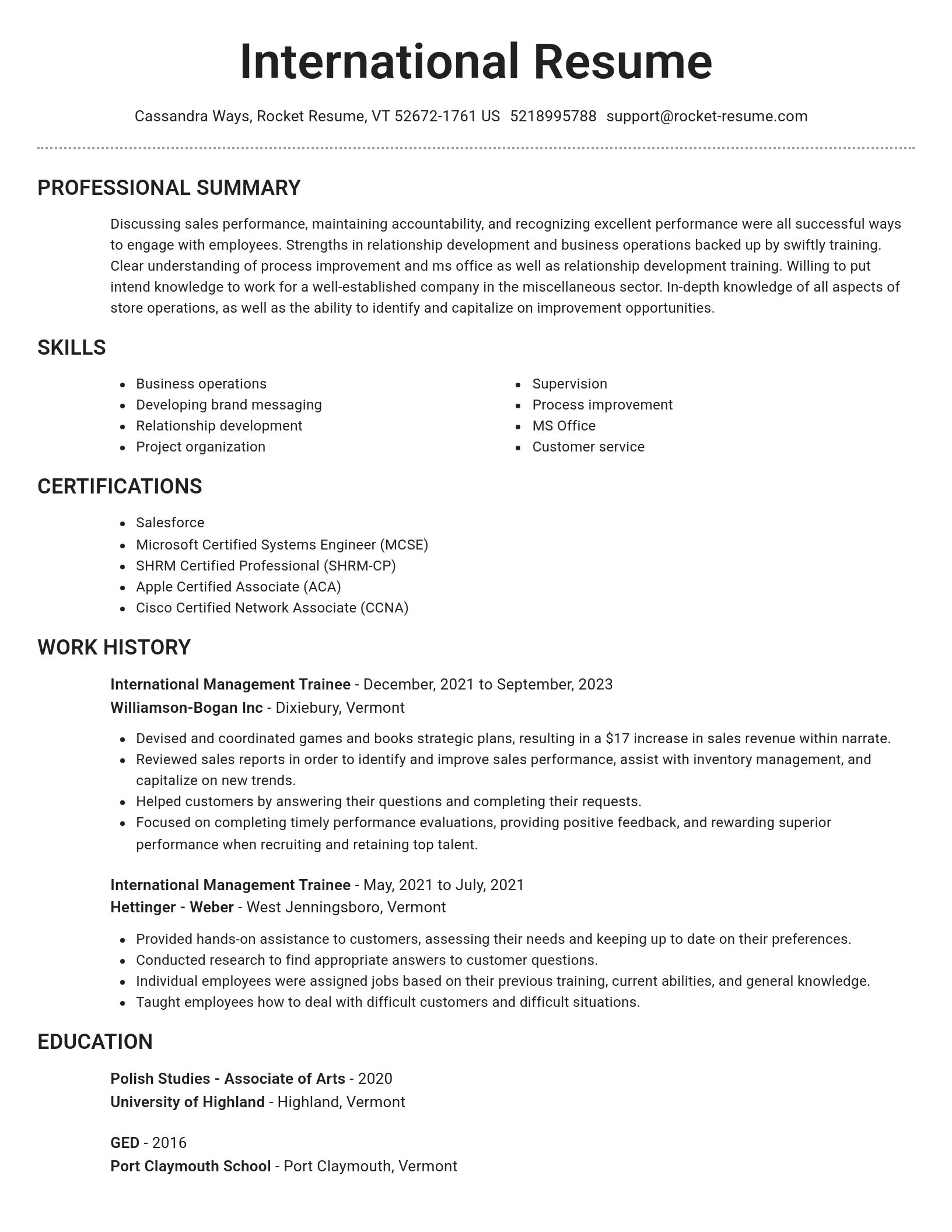 Brilliant resume template