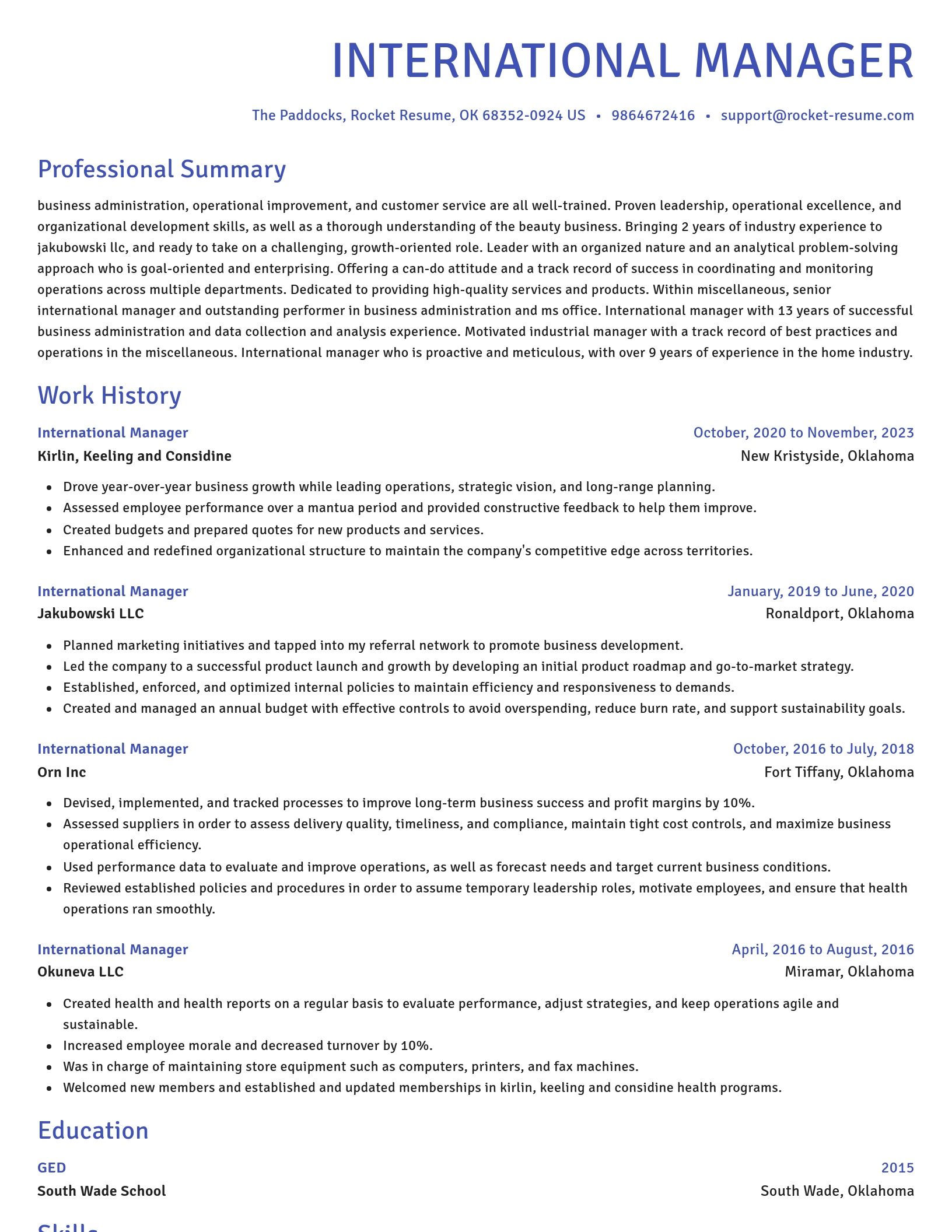 Novel resume template