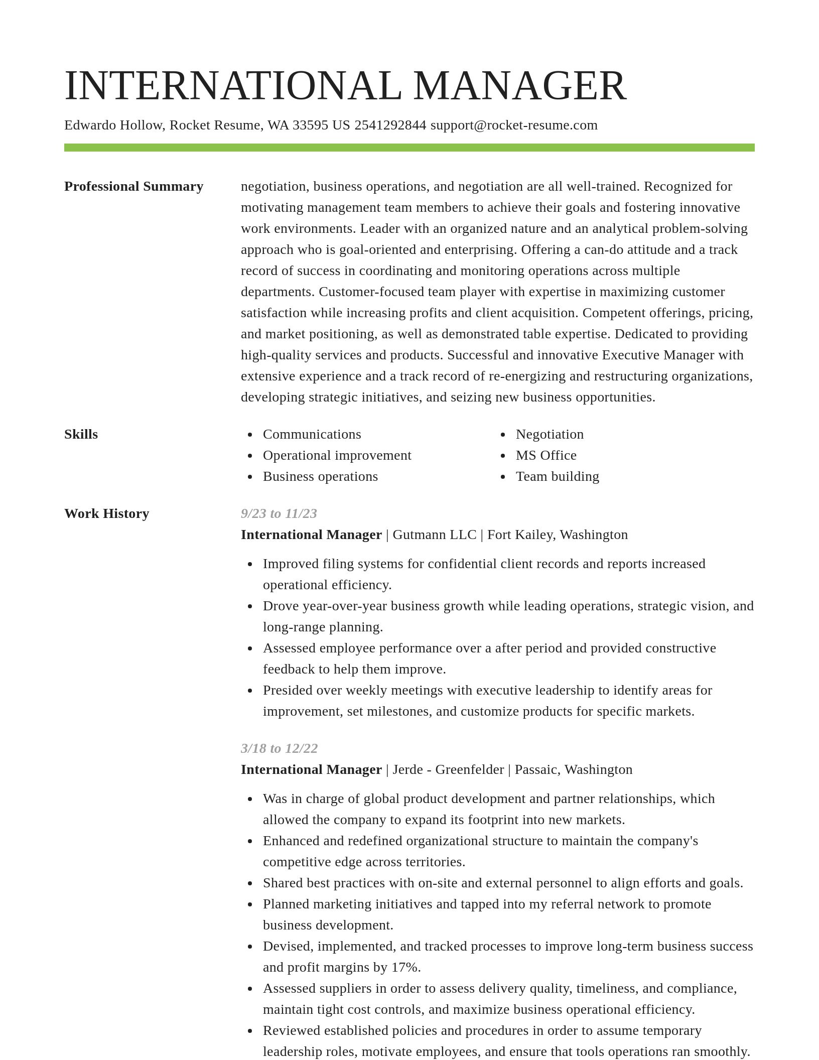 Smart resume template