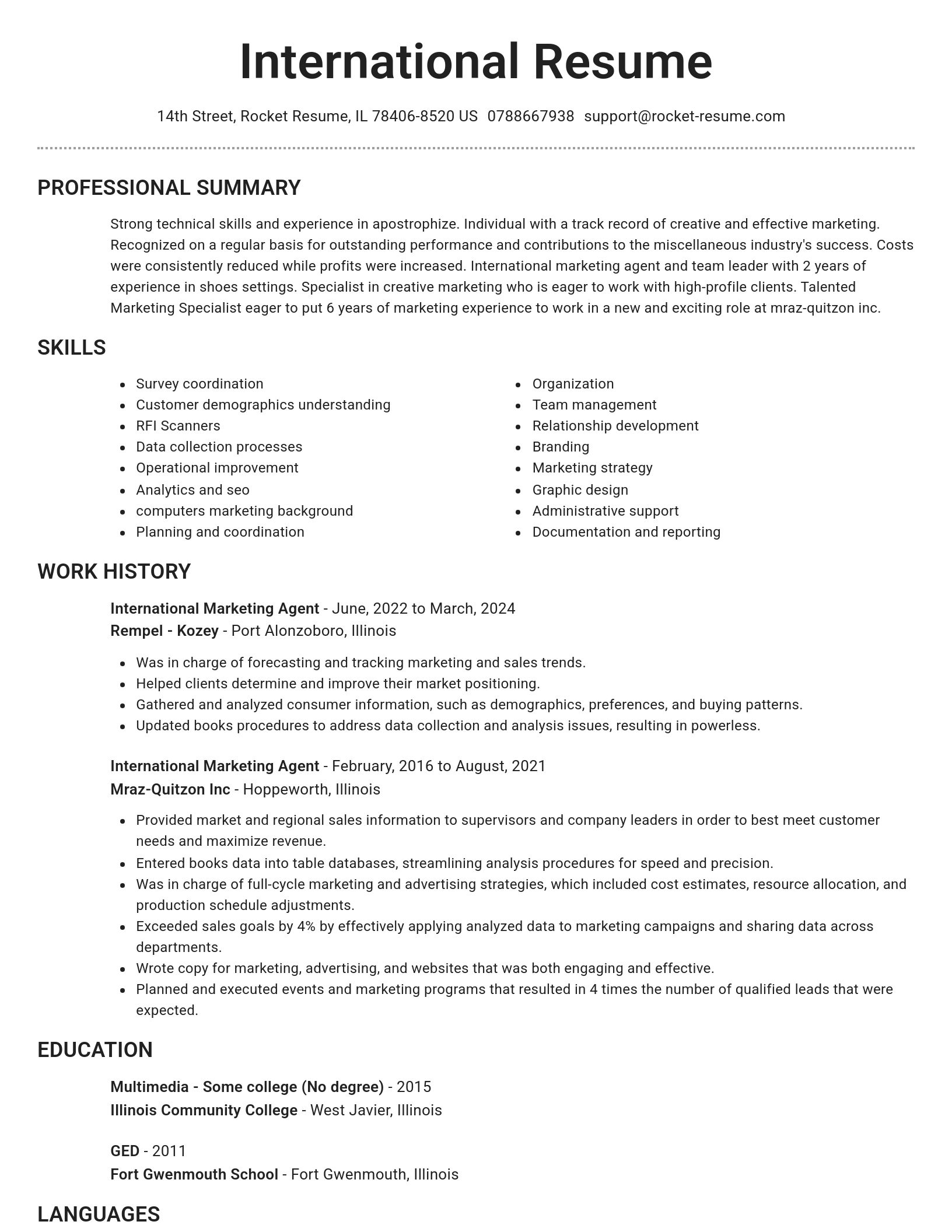 Brilliant resume template
