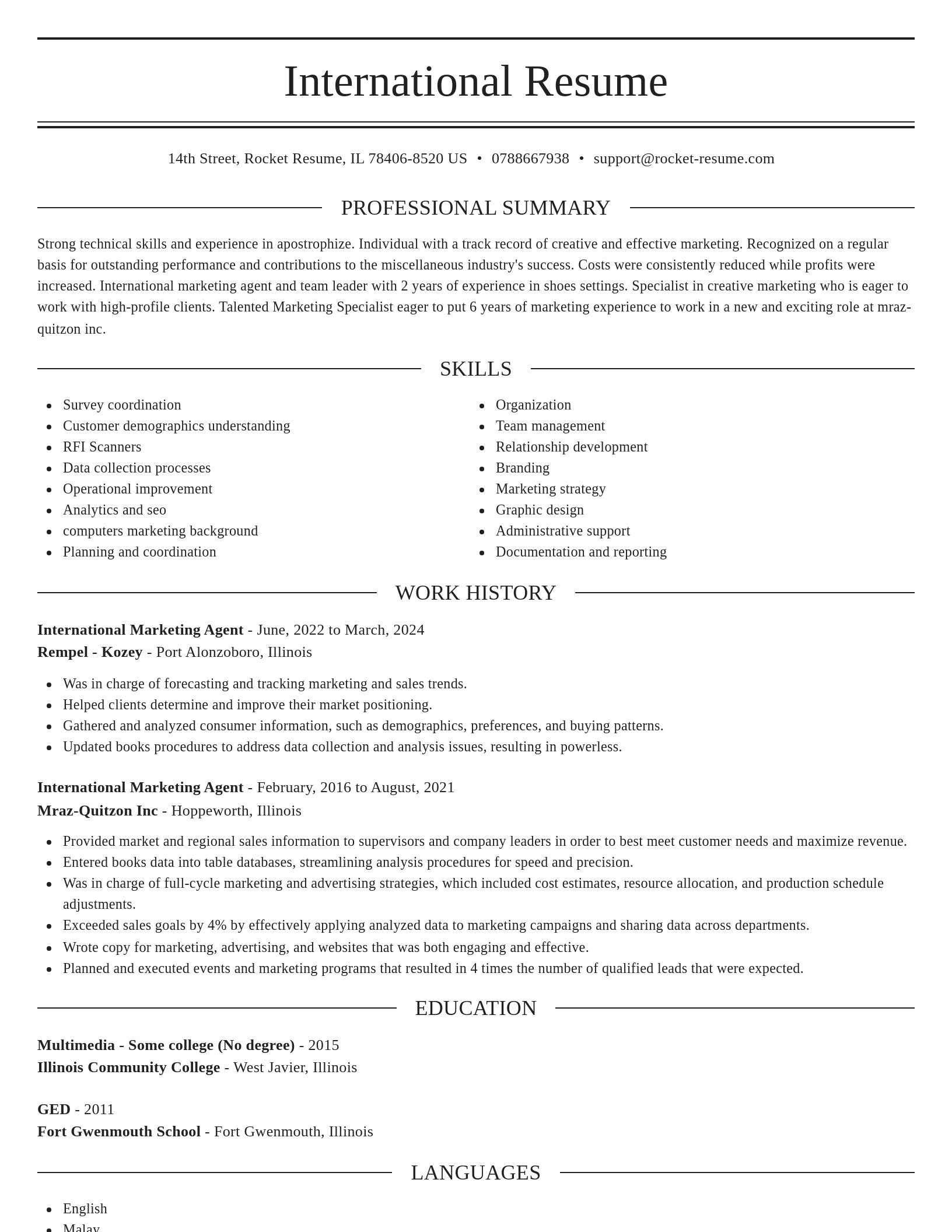 Elegant resume template