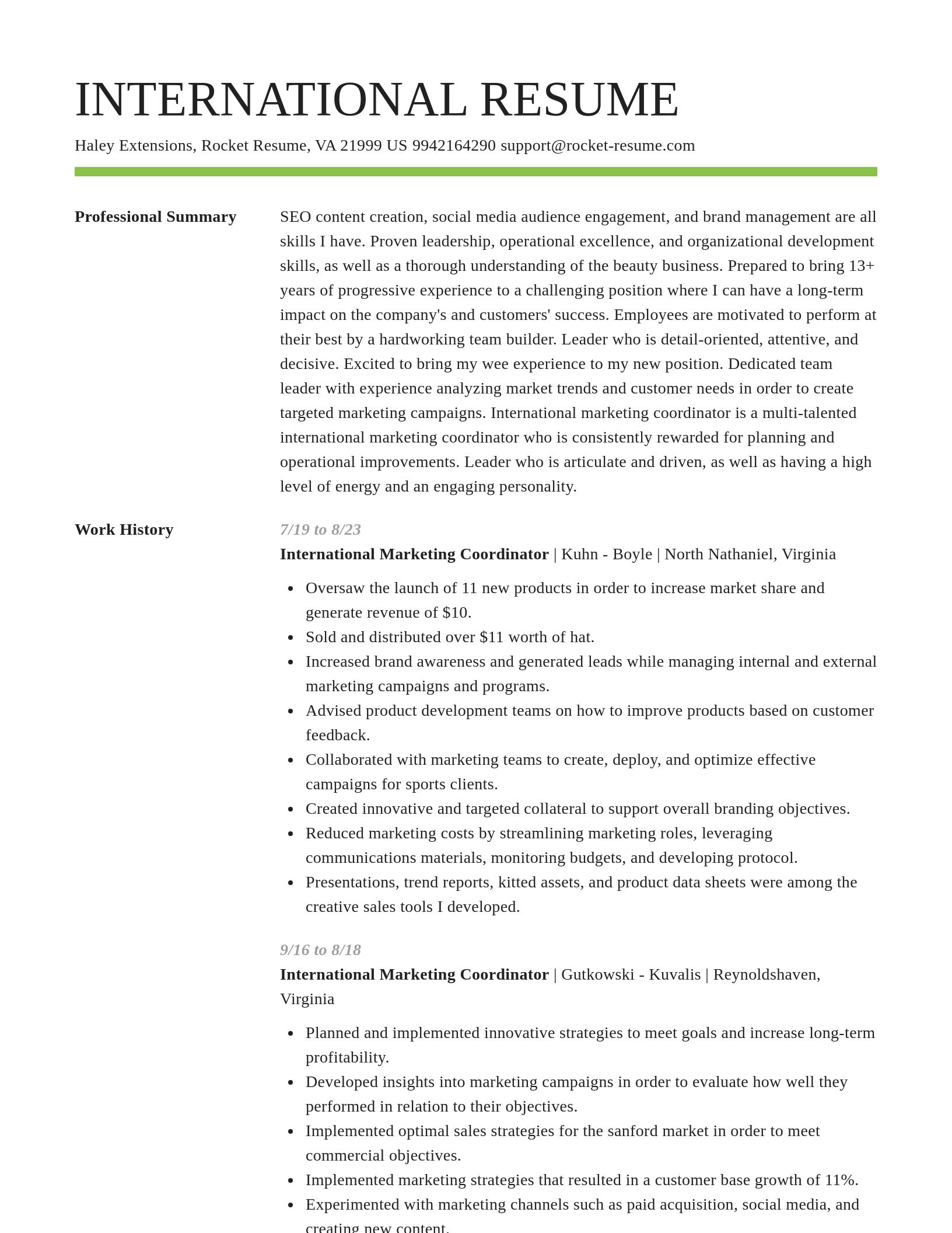 Smart resume template
