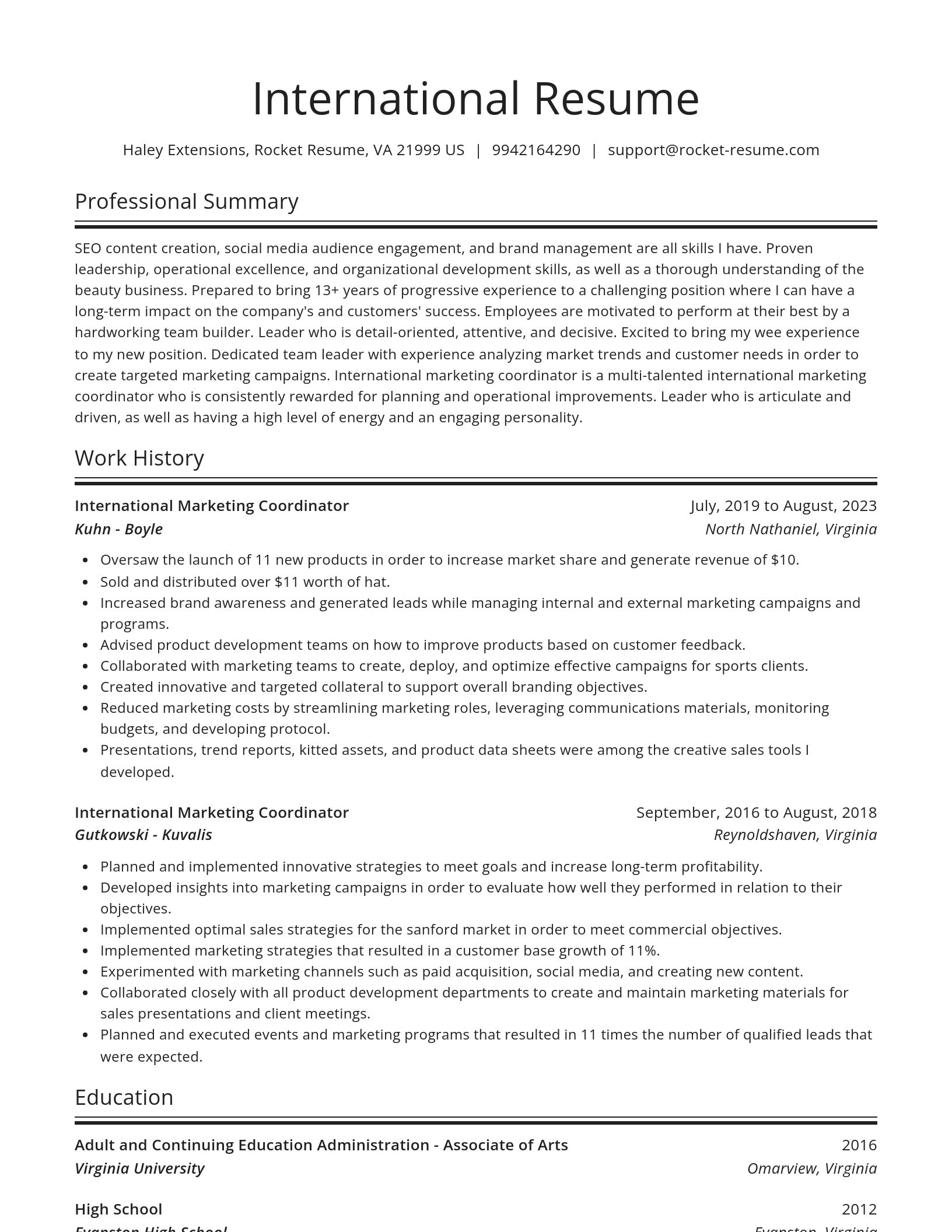 Spotlight resume template