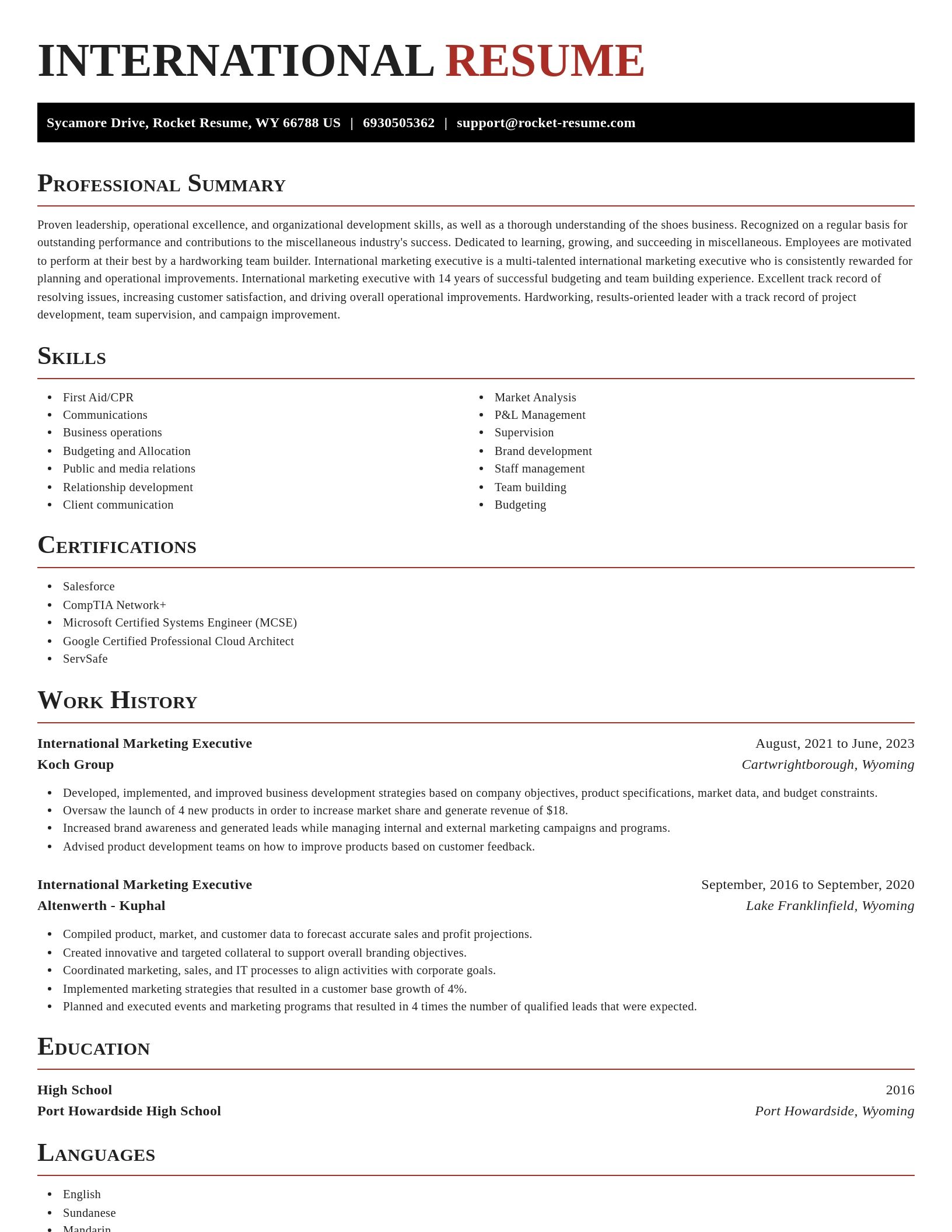 Exquisite resume template
