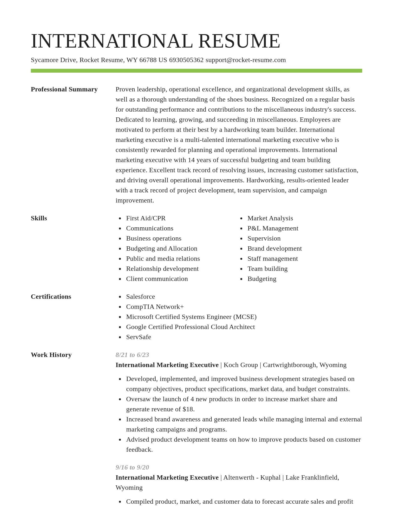 Smart resume template