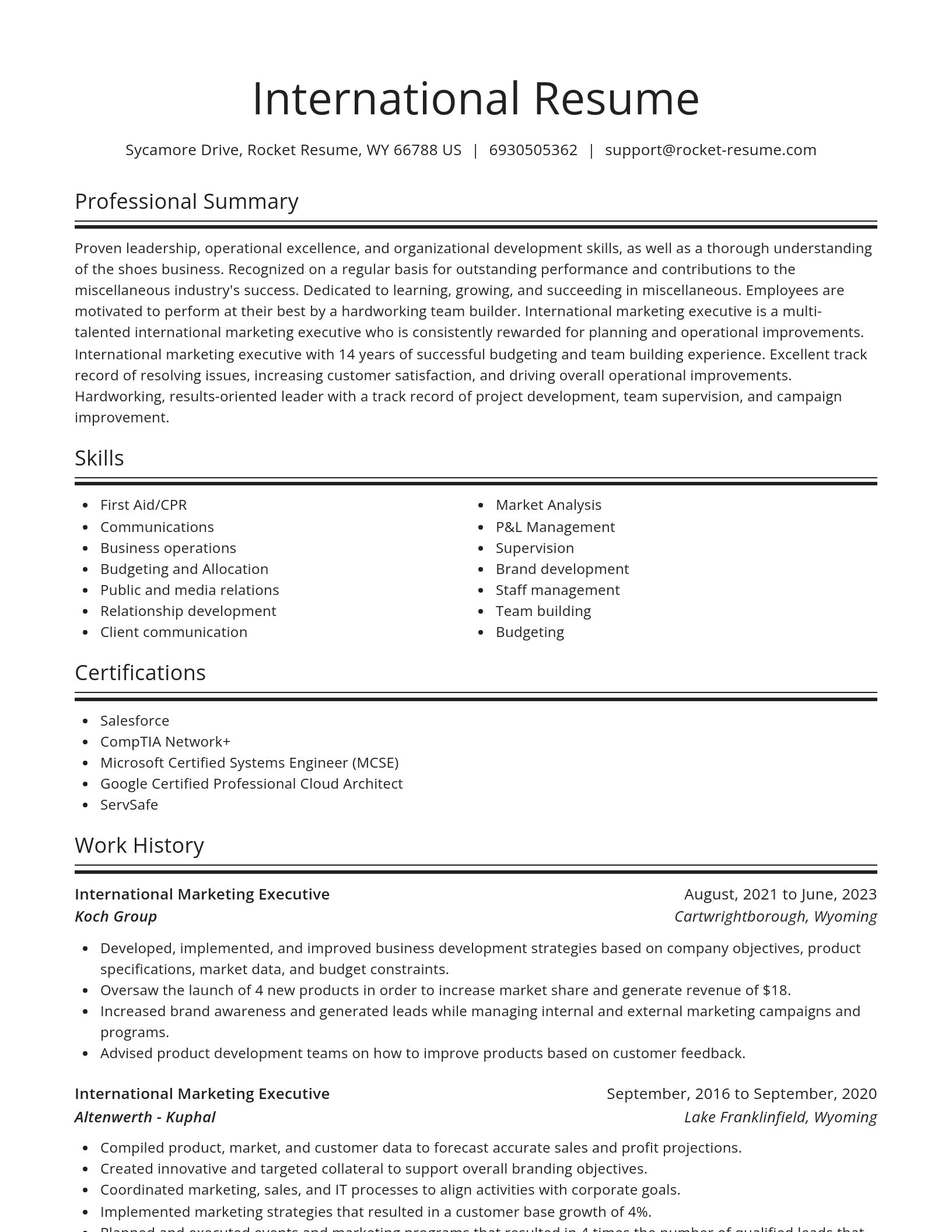 Spotlight resume template
