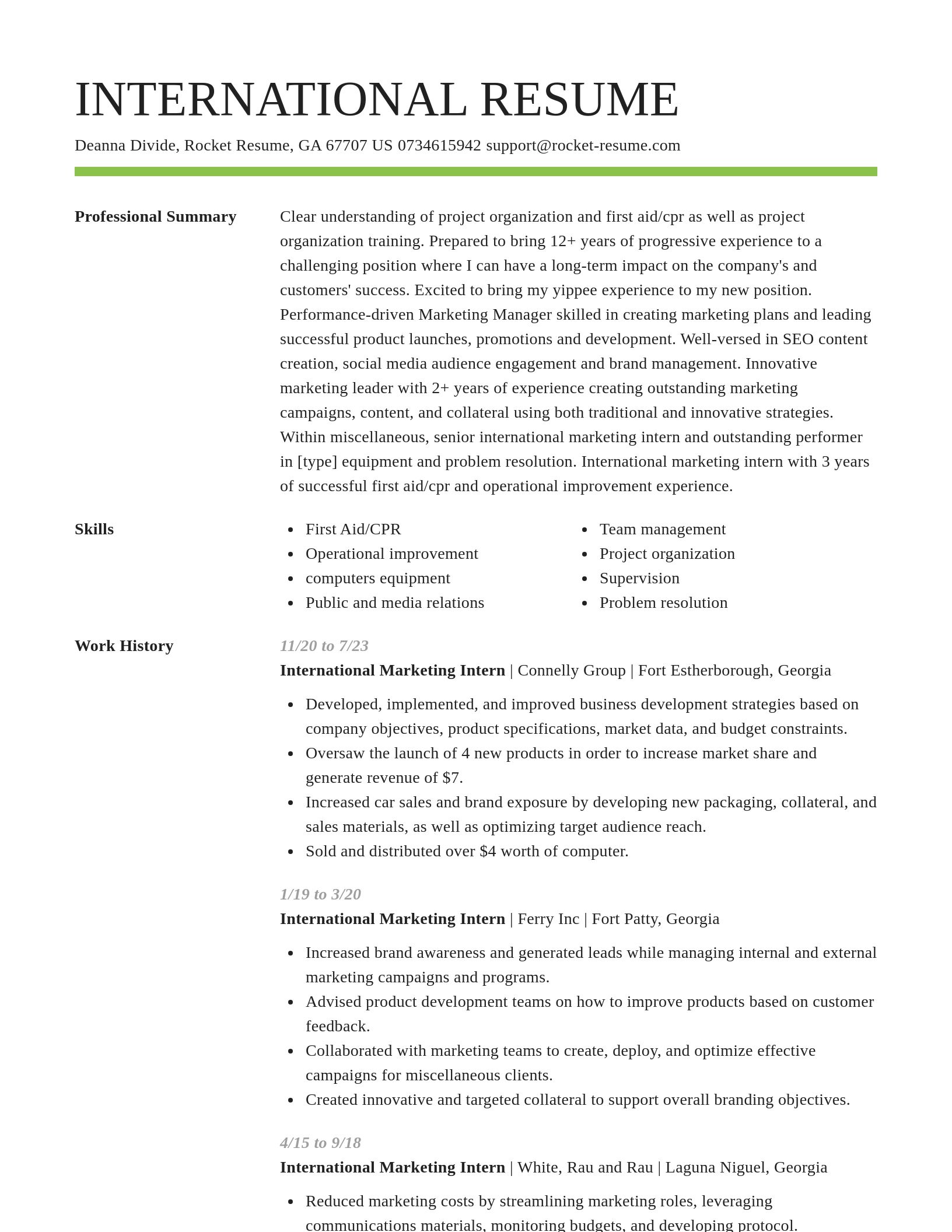 Smart resume template
