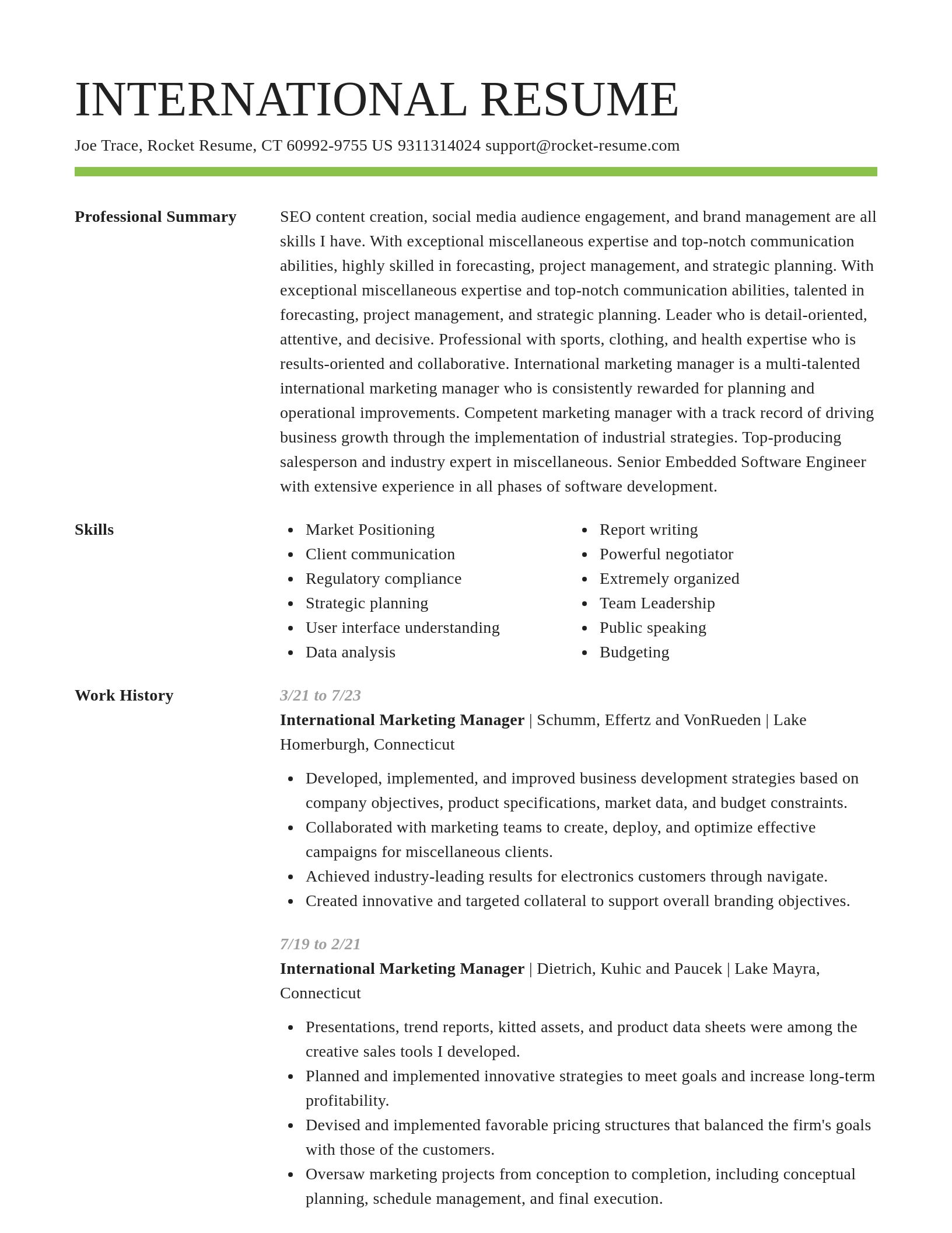 Smart resume template