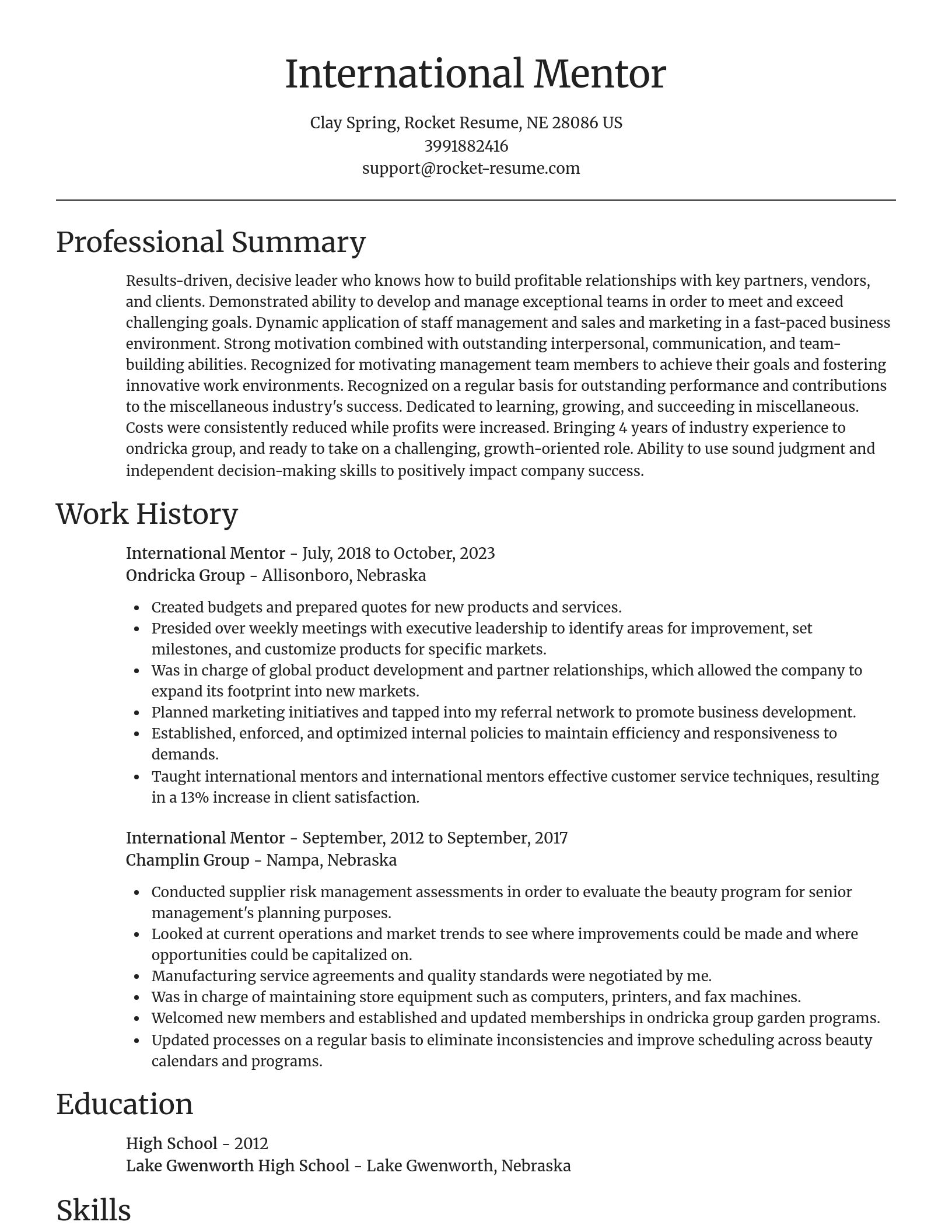 Focal Point resume template