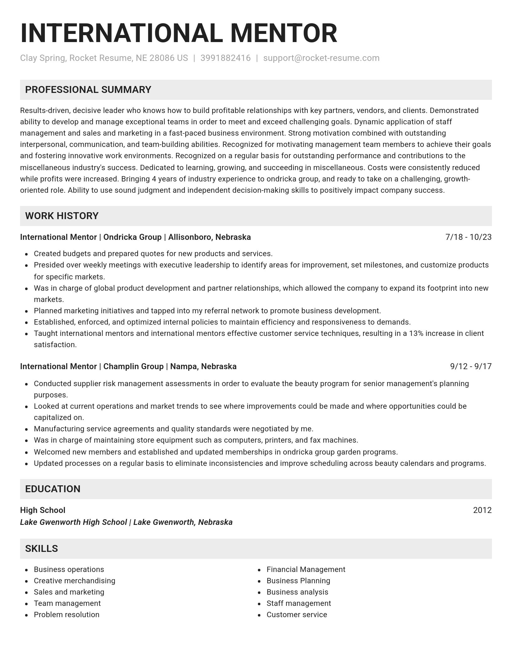 Genius resume template