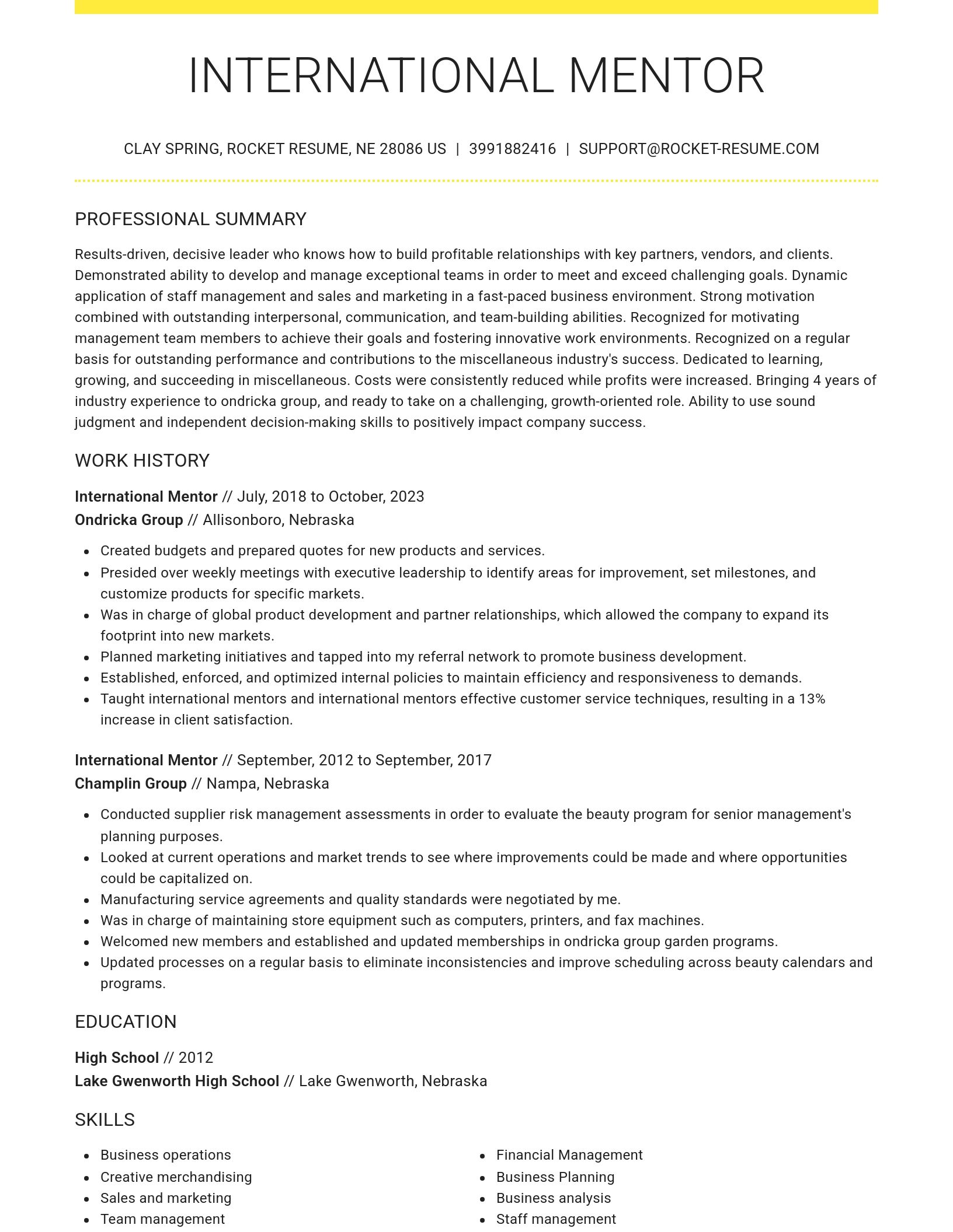 Grand resume template