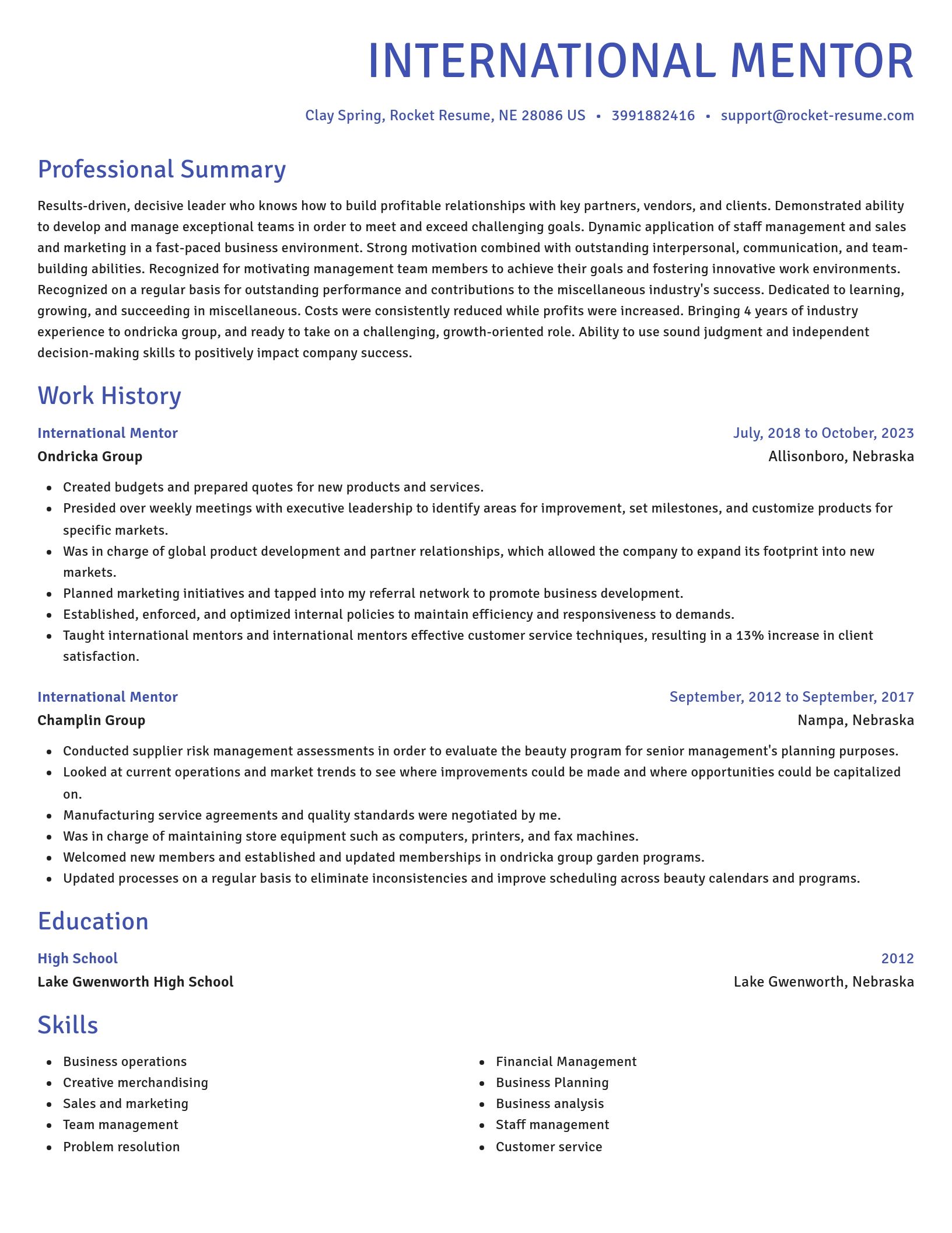 Novel resume template