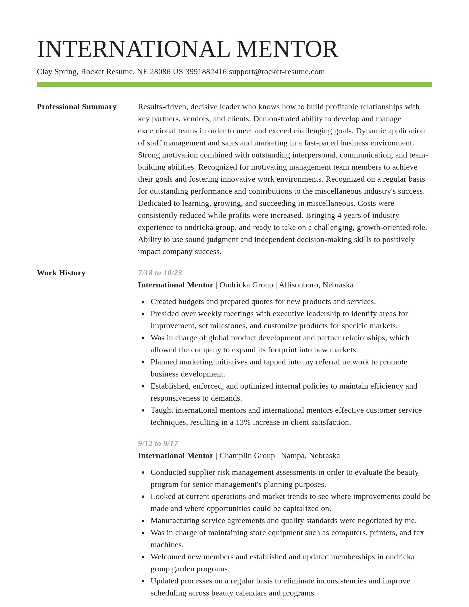 Smart resume template