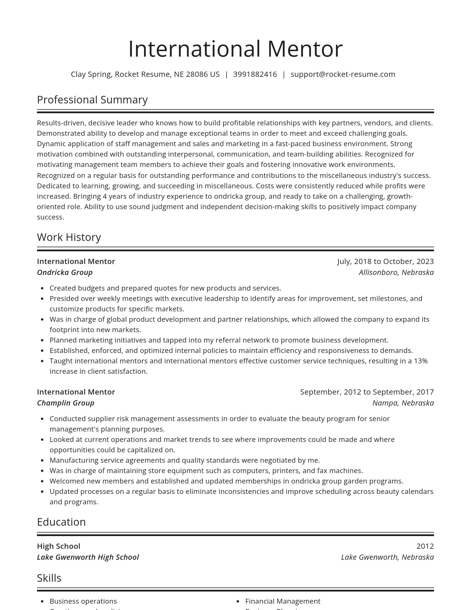 Spotlight resume template