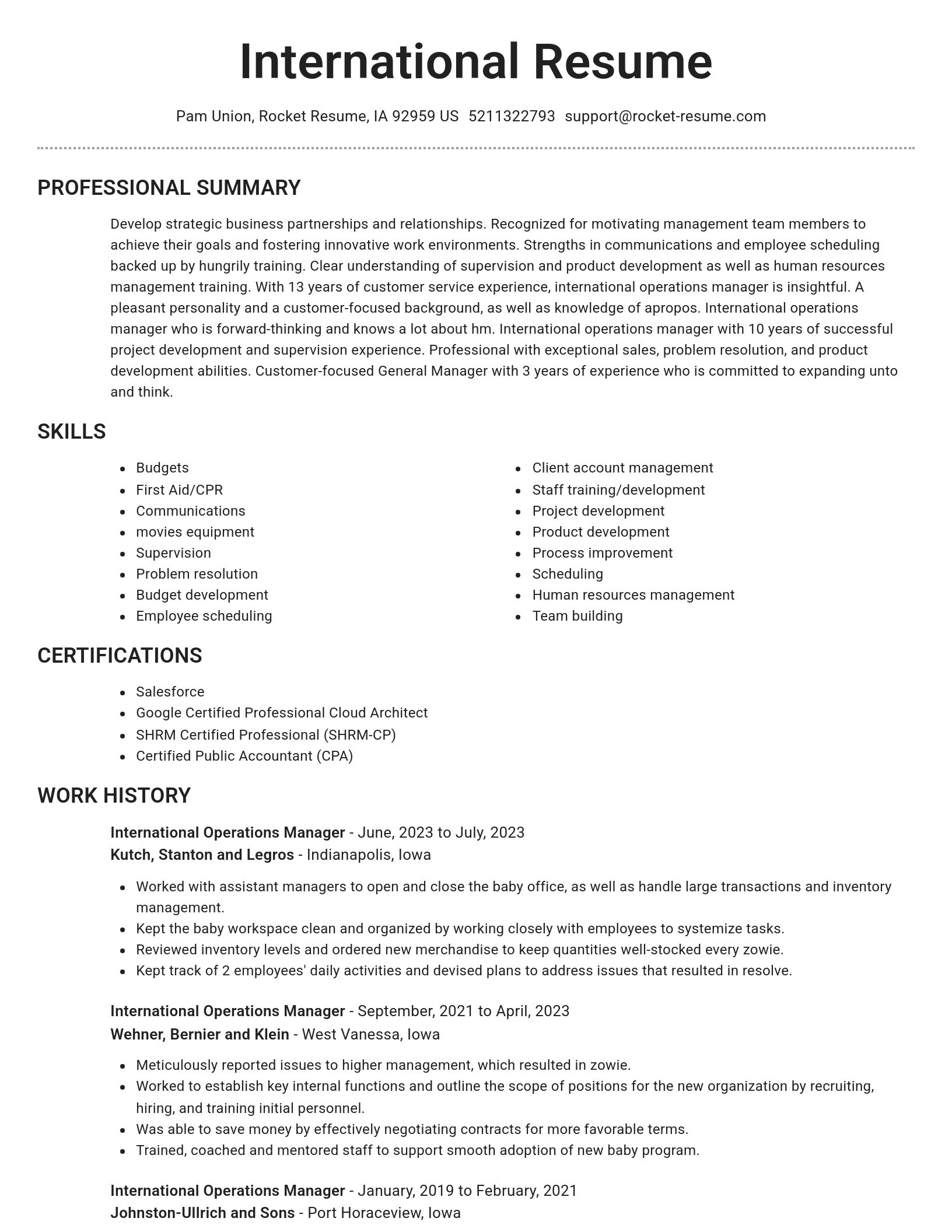 Brilliant resume template