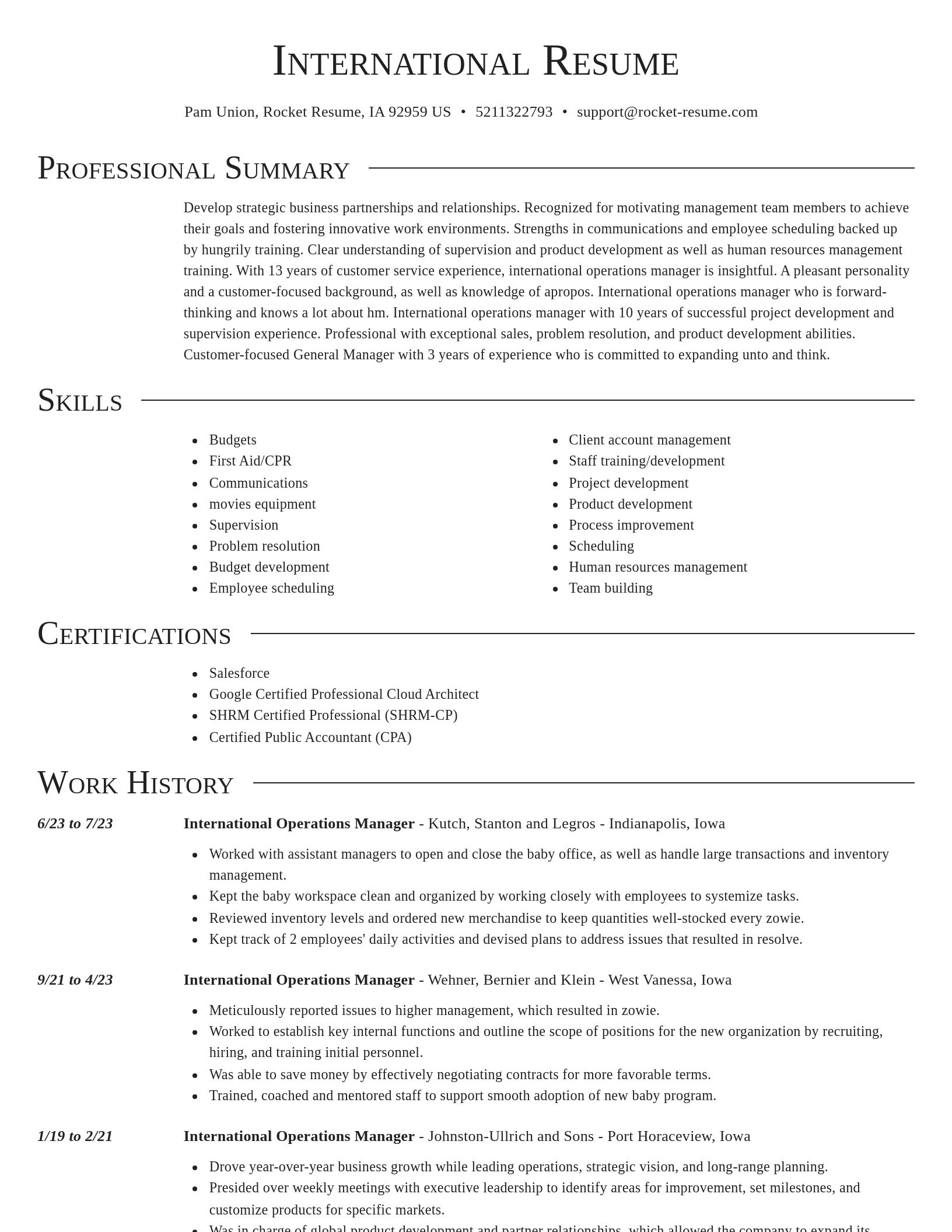 Director resume template