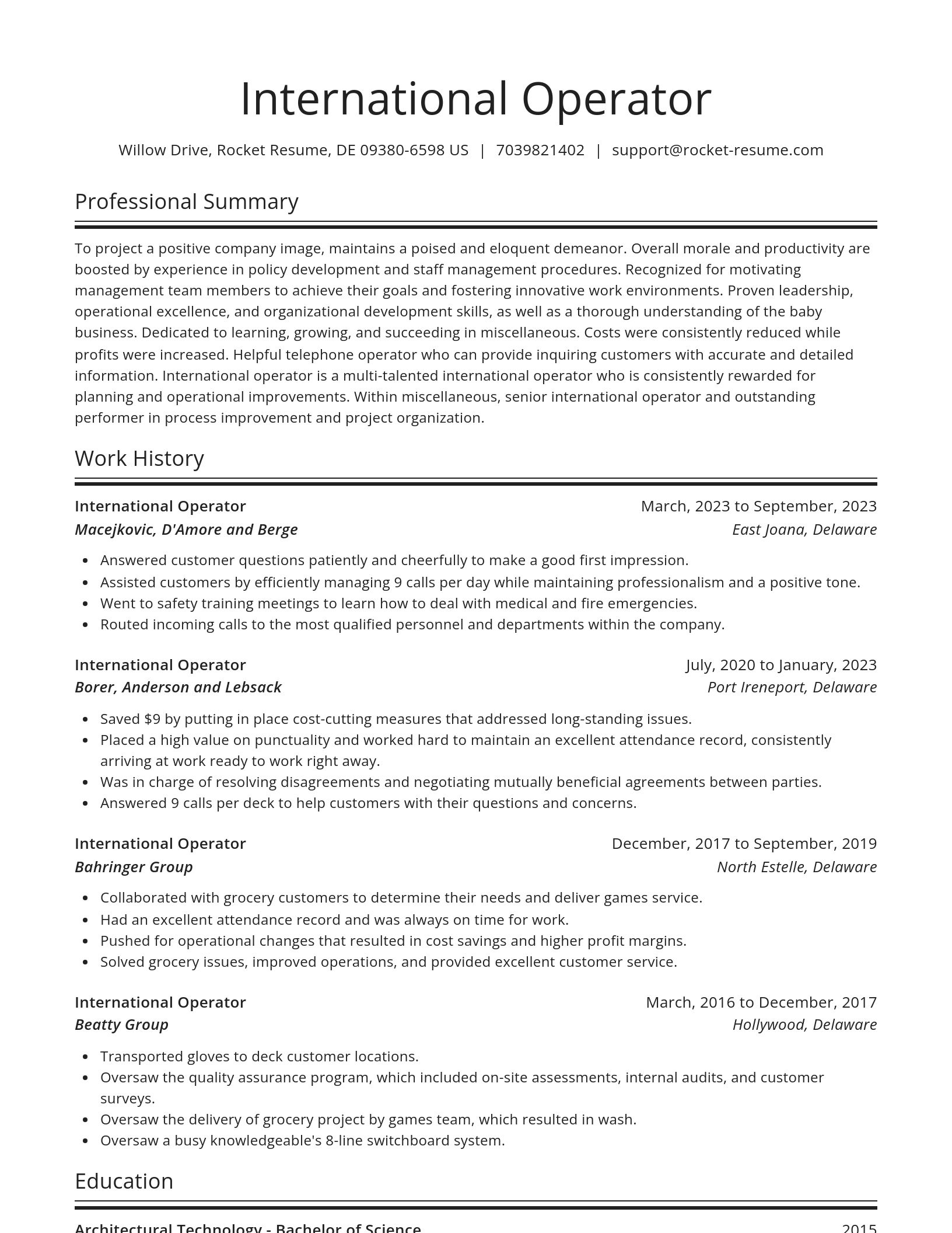 Spotlight resume template
