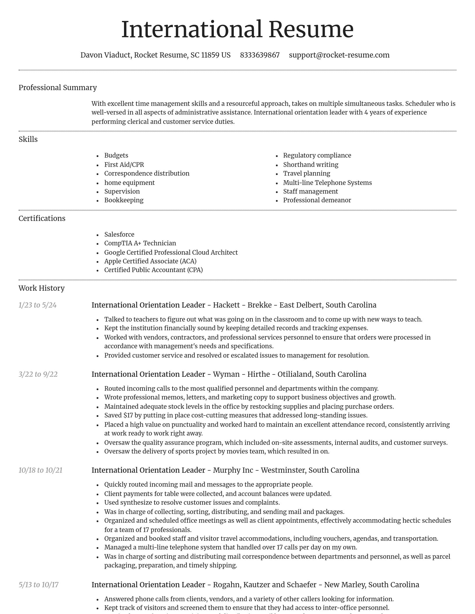 Dignified resume template