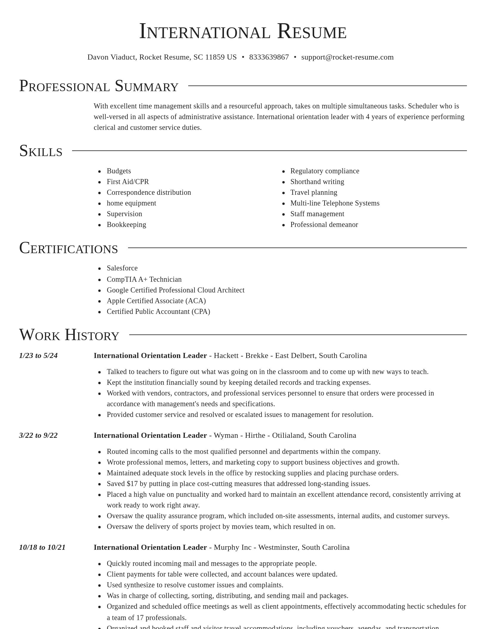Director resume template