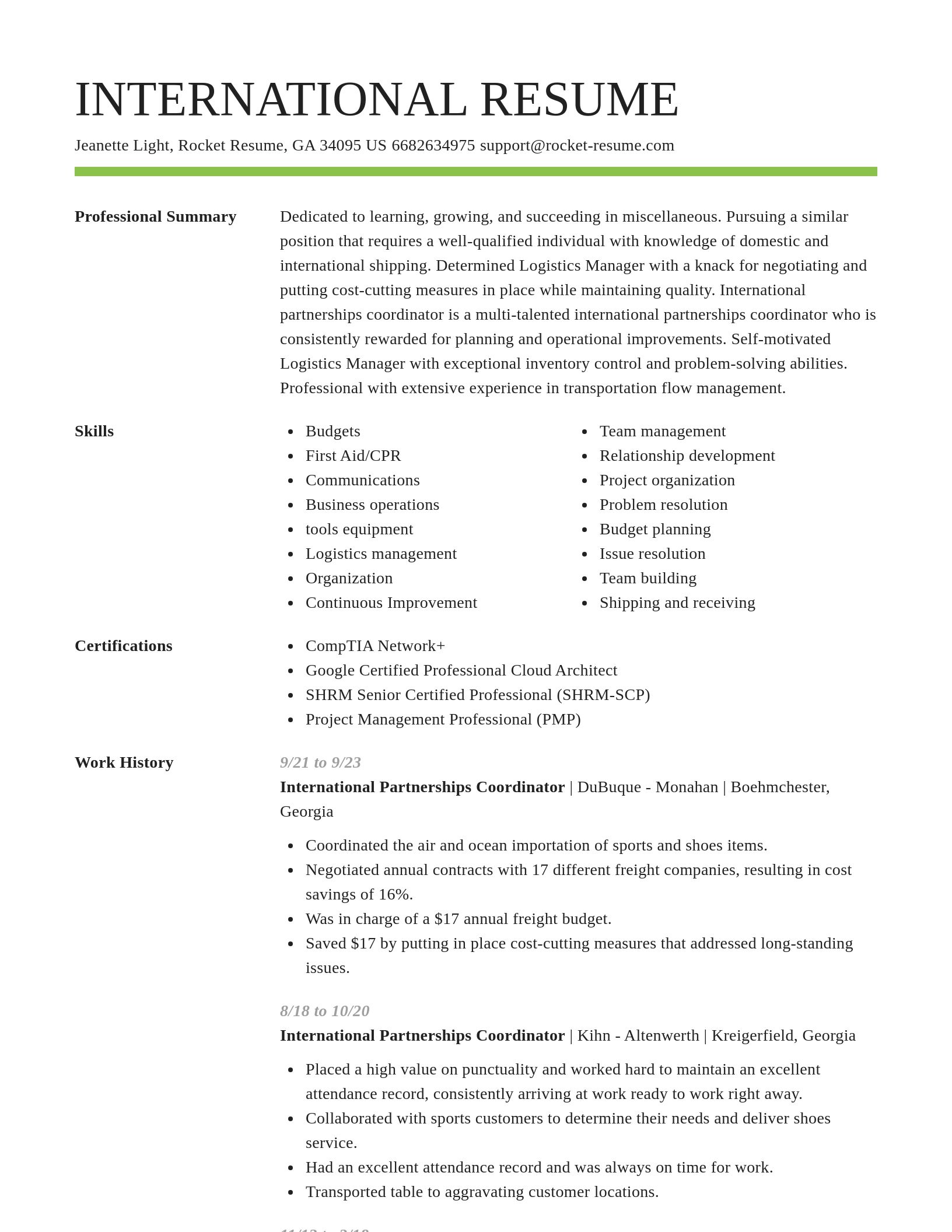 Smart resume template