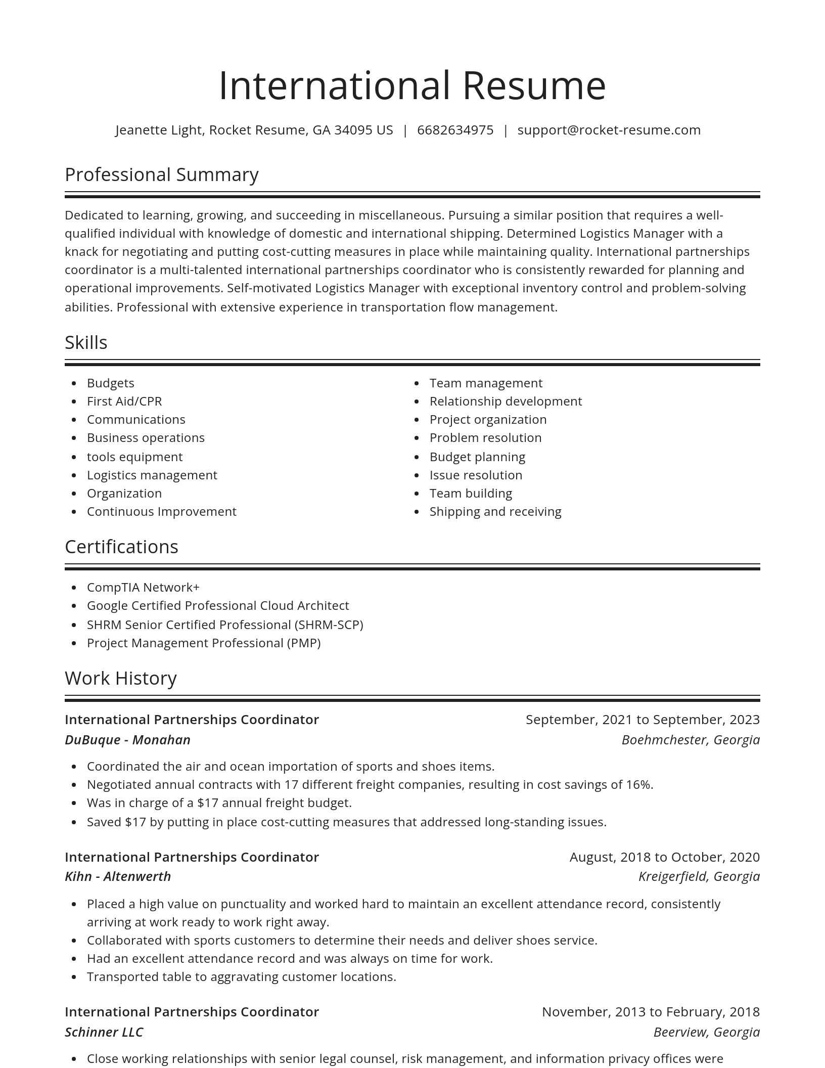 Spotlight resume template