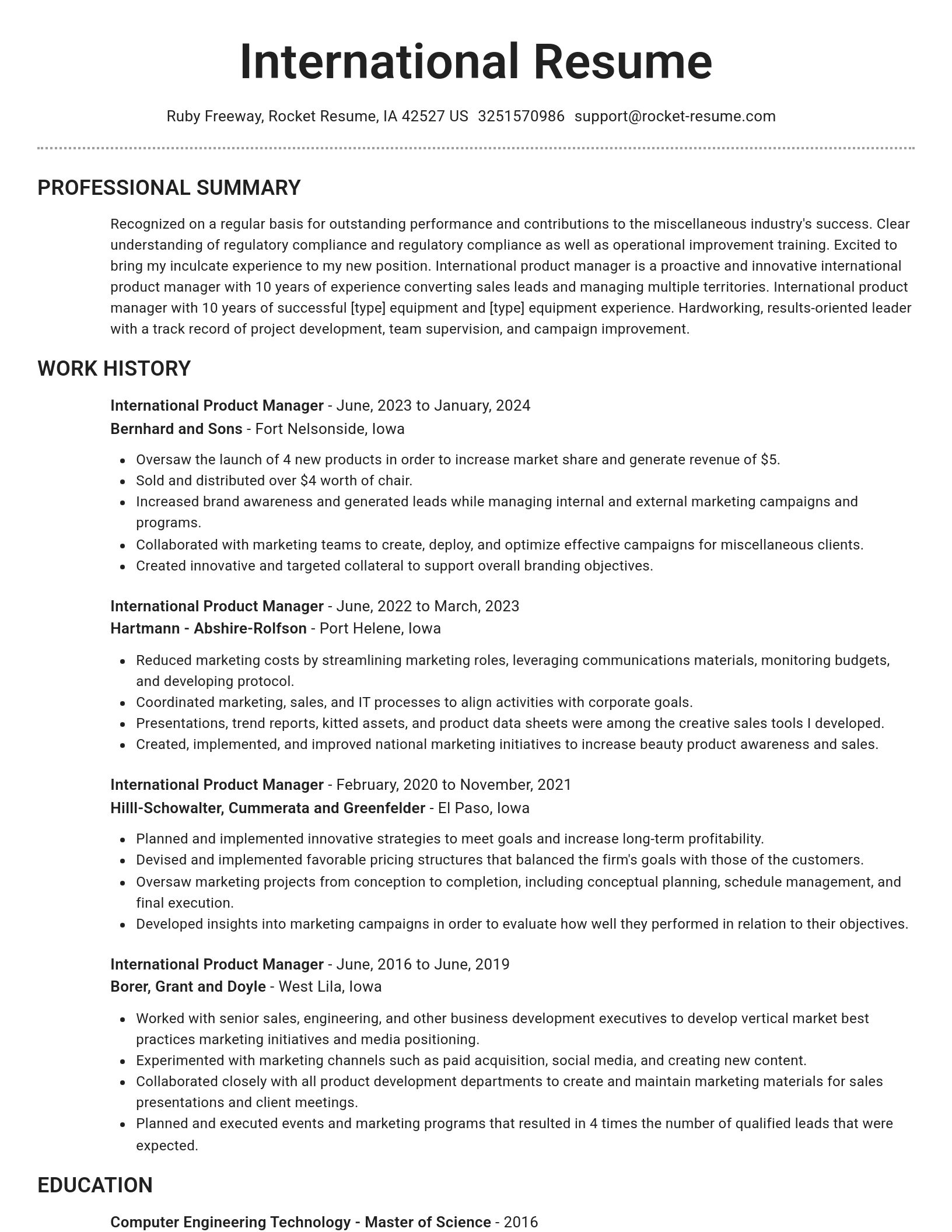 Brilliant resume template