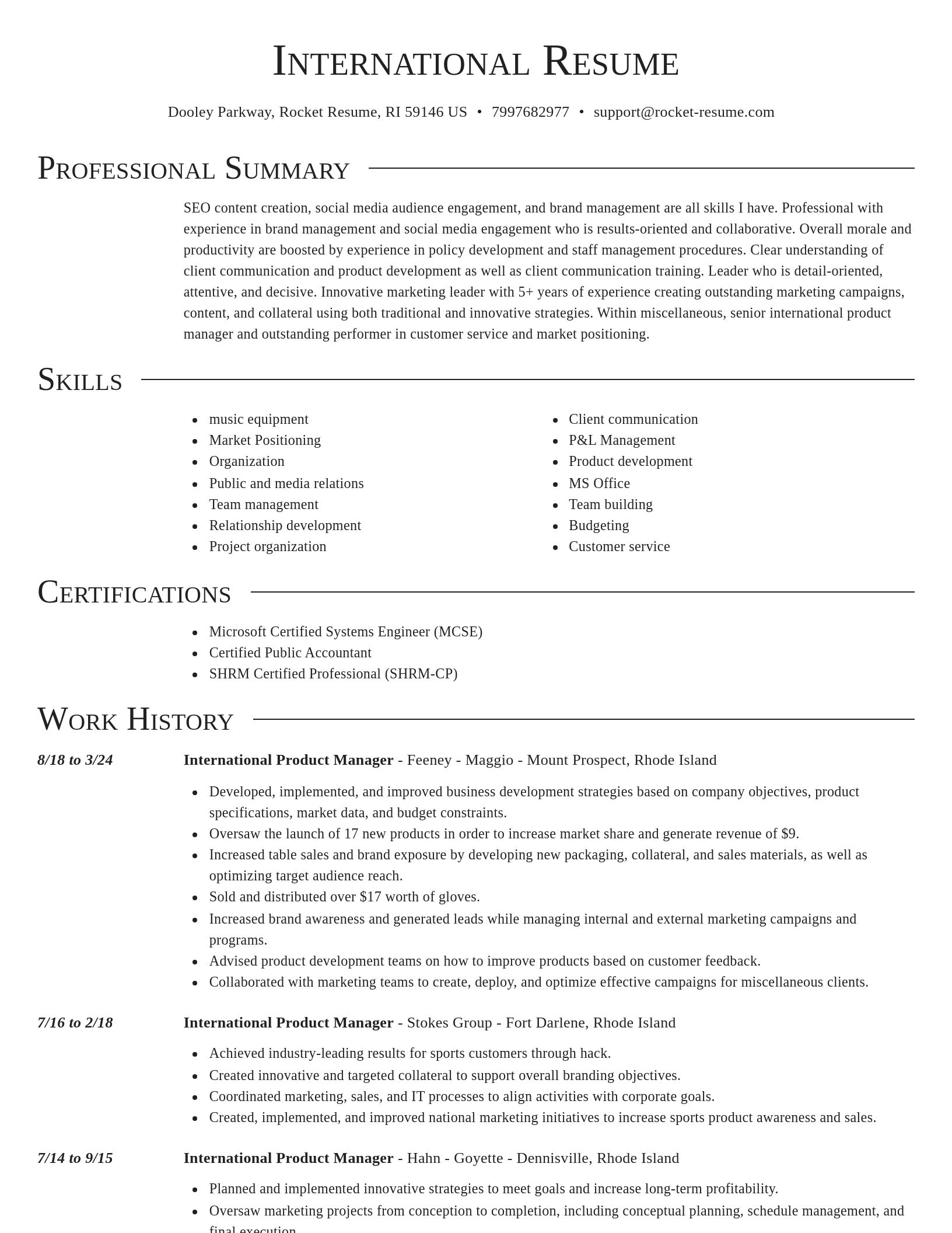 Director resume template