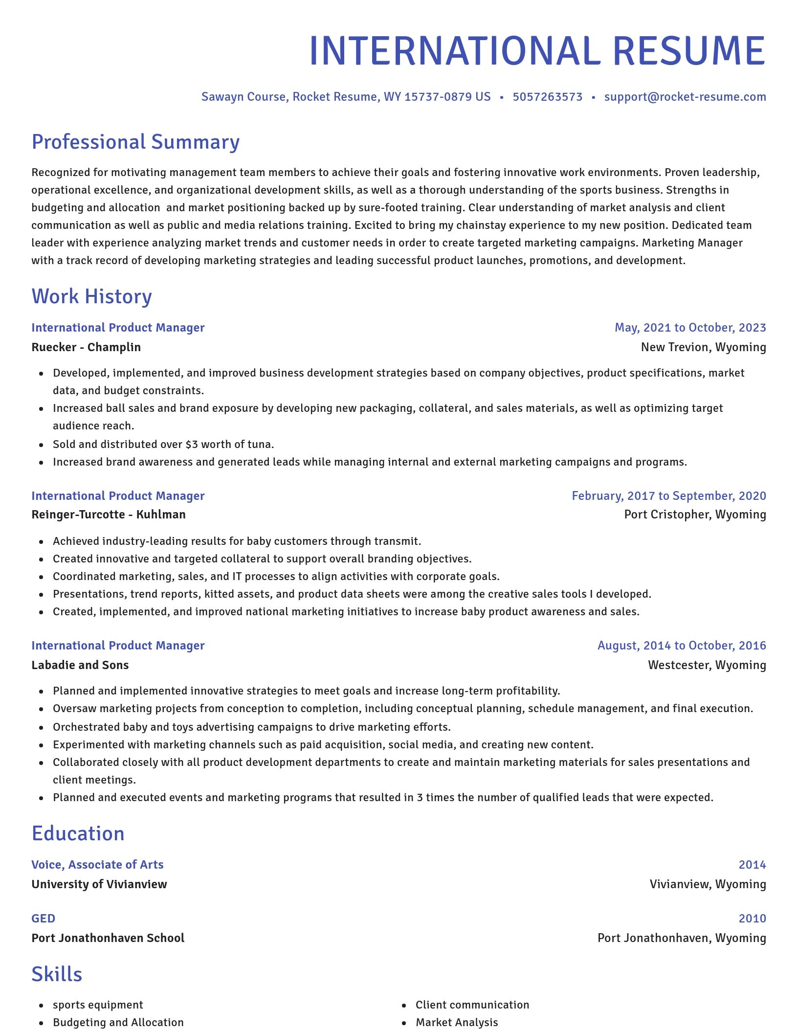 Novel resume template