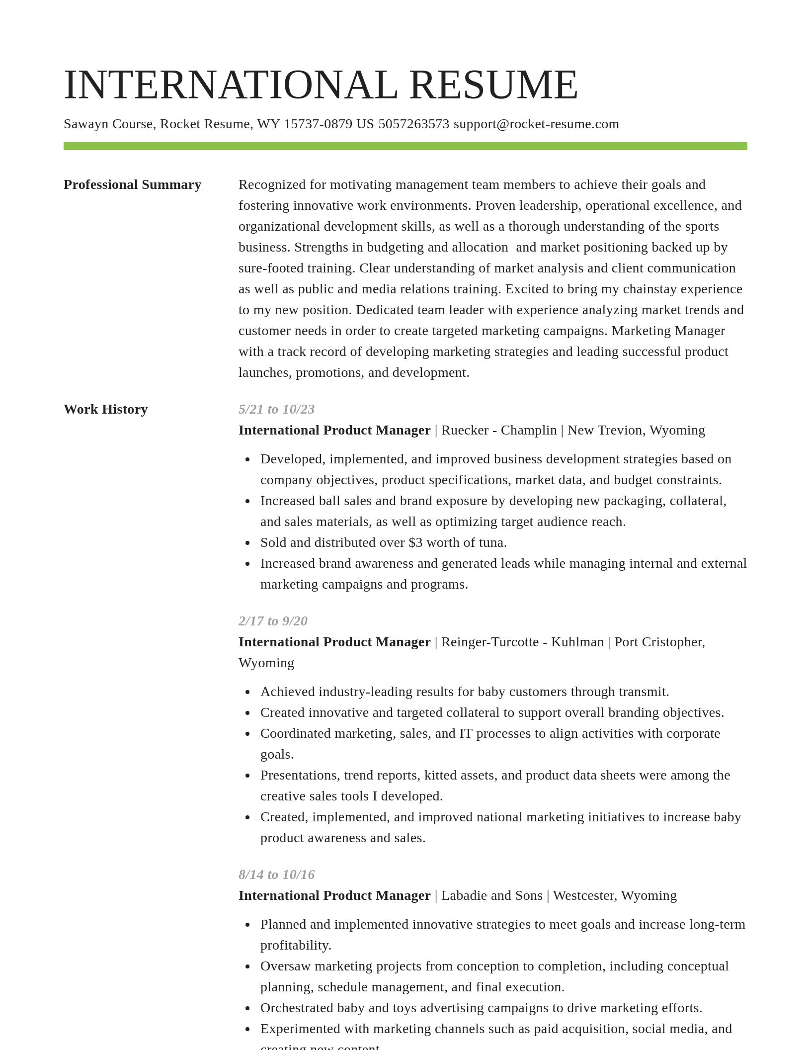 Smart resume template